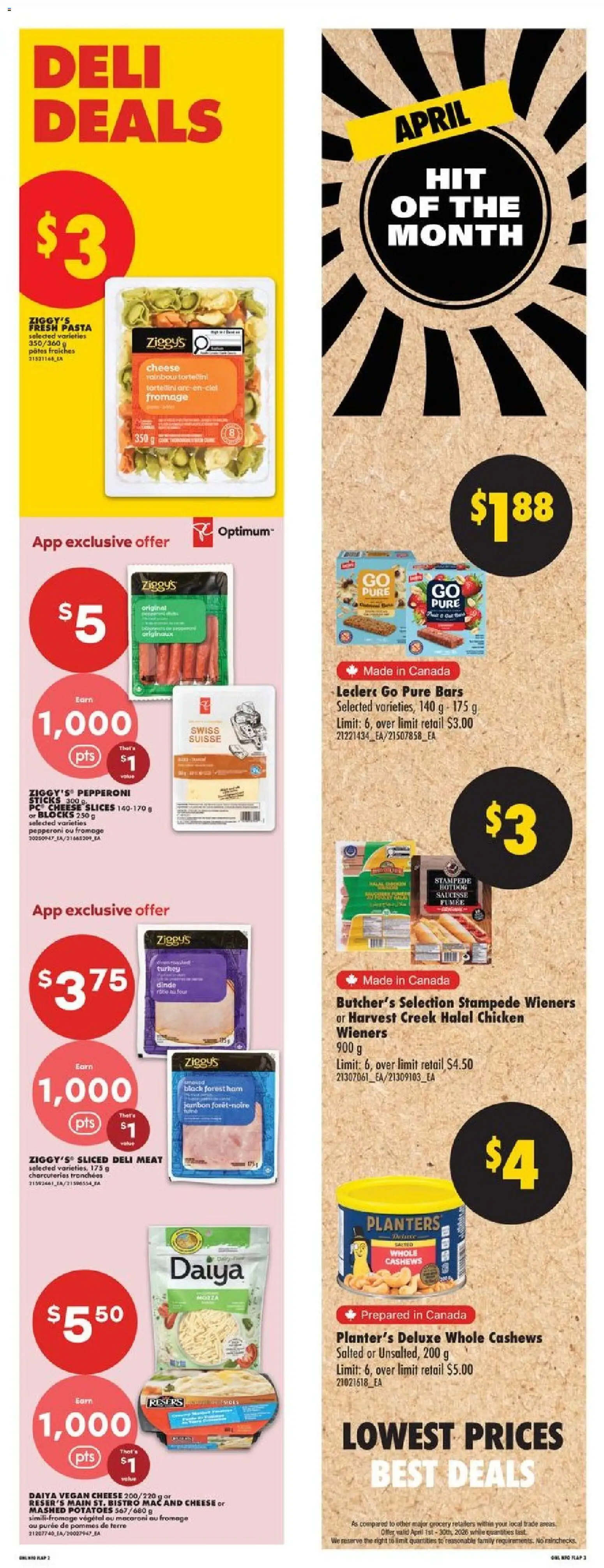 No Frills flyer valid from 09.04.2026 | Page: 5 | Products: Pasta, PC, Turkey, Cheese
