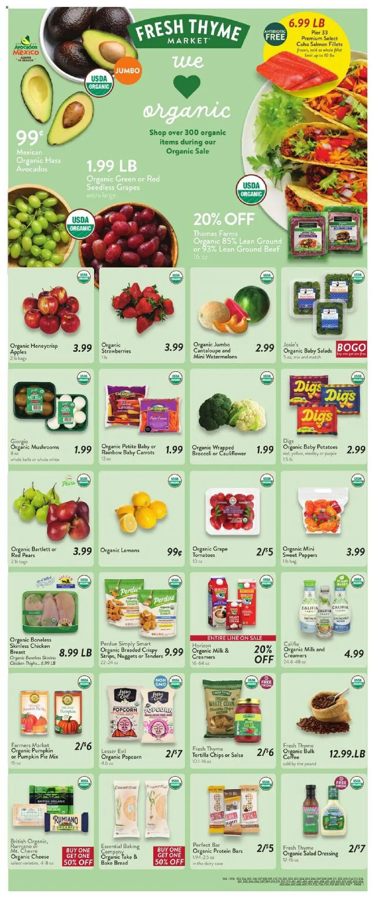 Fresh Thyme Weekly Ad - KY - valid from 01.10.2025 | Page: 3 | Products: Bread, Beef, Strawberries, Case