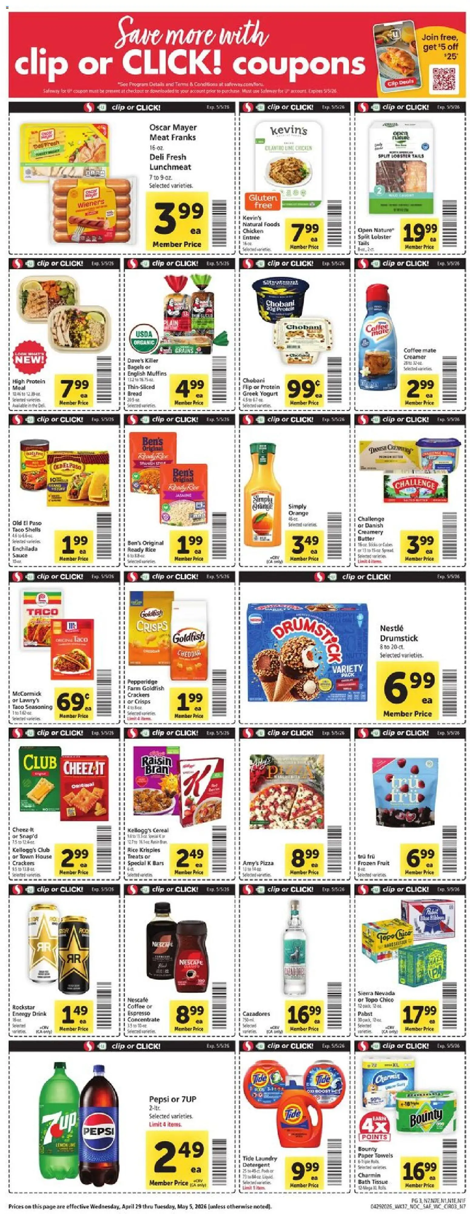 Safeway Weekly Ad - valid from 29.04.2026 | Page: 5 | Products: Wc, Bread, Coffee, Rice