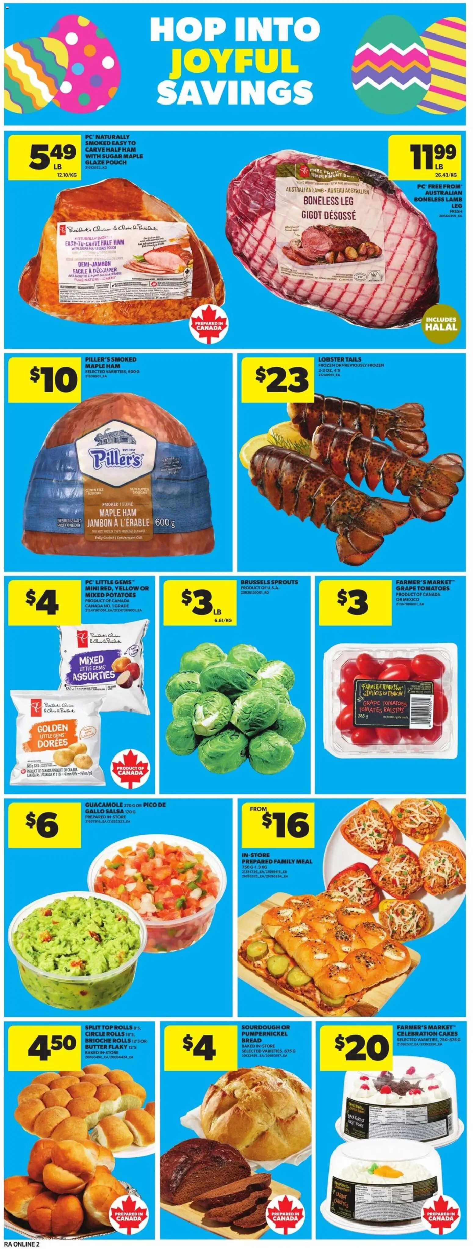 Atlantic Superstore flyer valid from 02.04.2026 | Page: 11 | Products: Carrot, Butter, Ham, Tomatoes