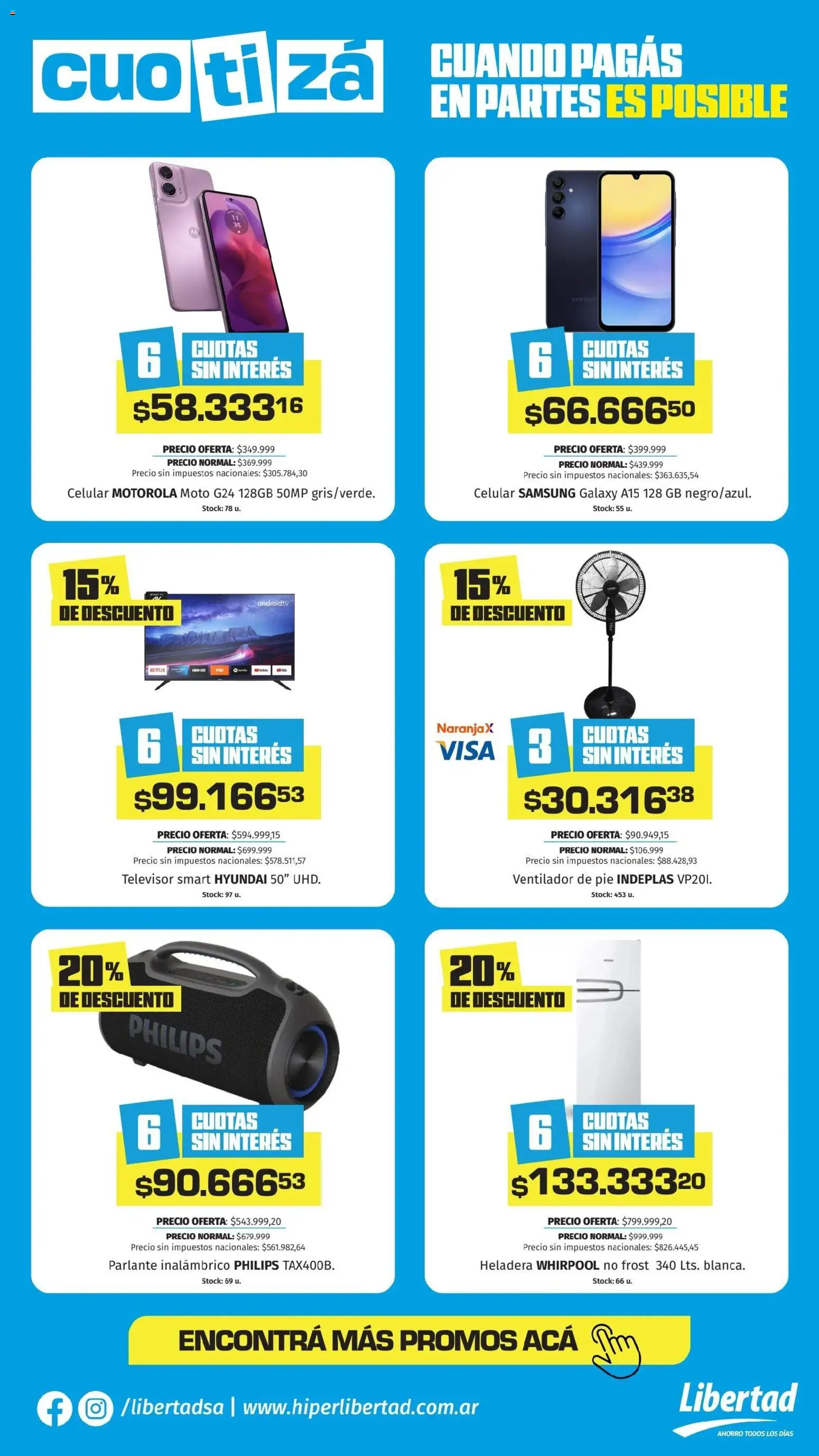 Hipermercado Libertad - CUOTIZÁ  │ válido desde el 27.10.2025 | Página: 2 | Productos: Televisor, Ventilador, Heladera, Parlante