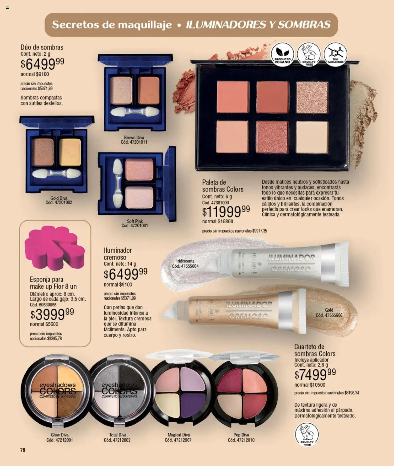 Millanel catálogo │ válido desde el 15.09.2025 | Página: 76 | Productos: Maquillaje, Iluminador, Paleta, Esponja