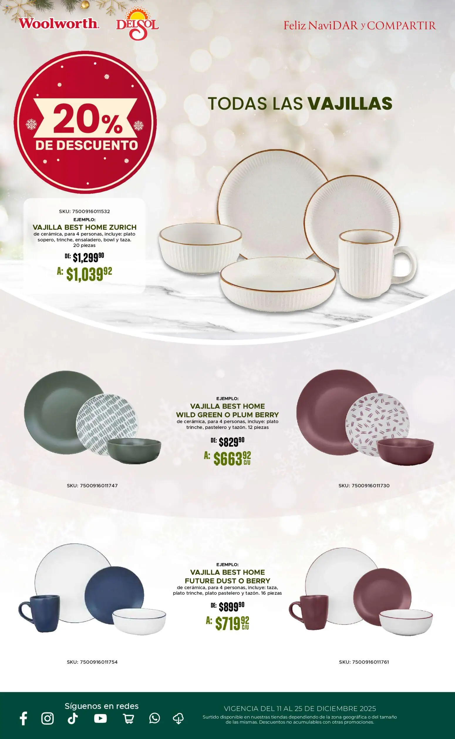 Nuevas ofertas de Del Sol y Woolworth válidas en toda la República Mexicana desde el 11.12.2025. ¡Encuentra las mejores ofertas en Del Sol y Woolworth catálogo! | Página: 28 | Productos: Bowl