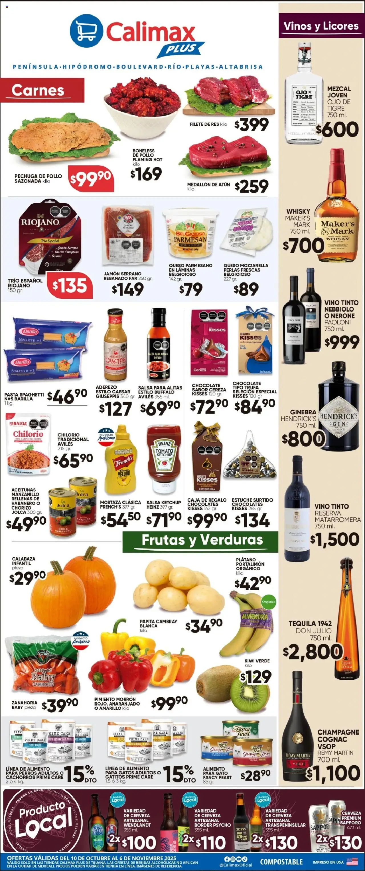 Nuevas ofertas de Calimax válidas en toda la República Mexicana desde el 10.10.2025. ¡Encuentra las mejores ofertas en Calimax - Folleto Calimax Plus! | Página: 4 | Productos: Aceitunas, Champagne, Cerveza, Zanahoria