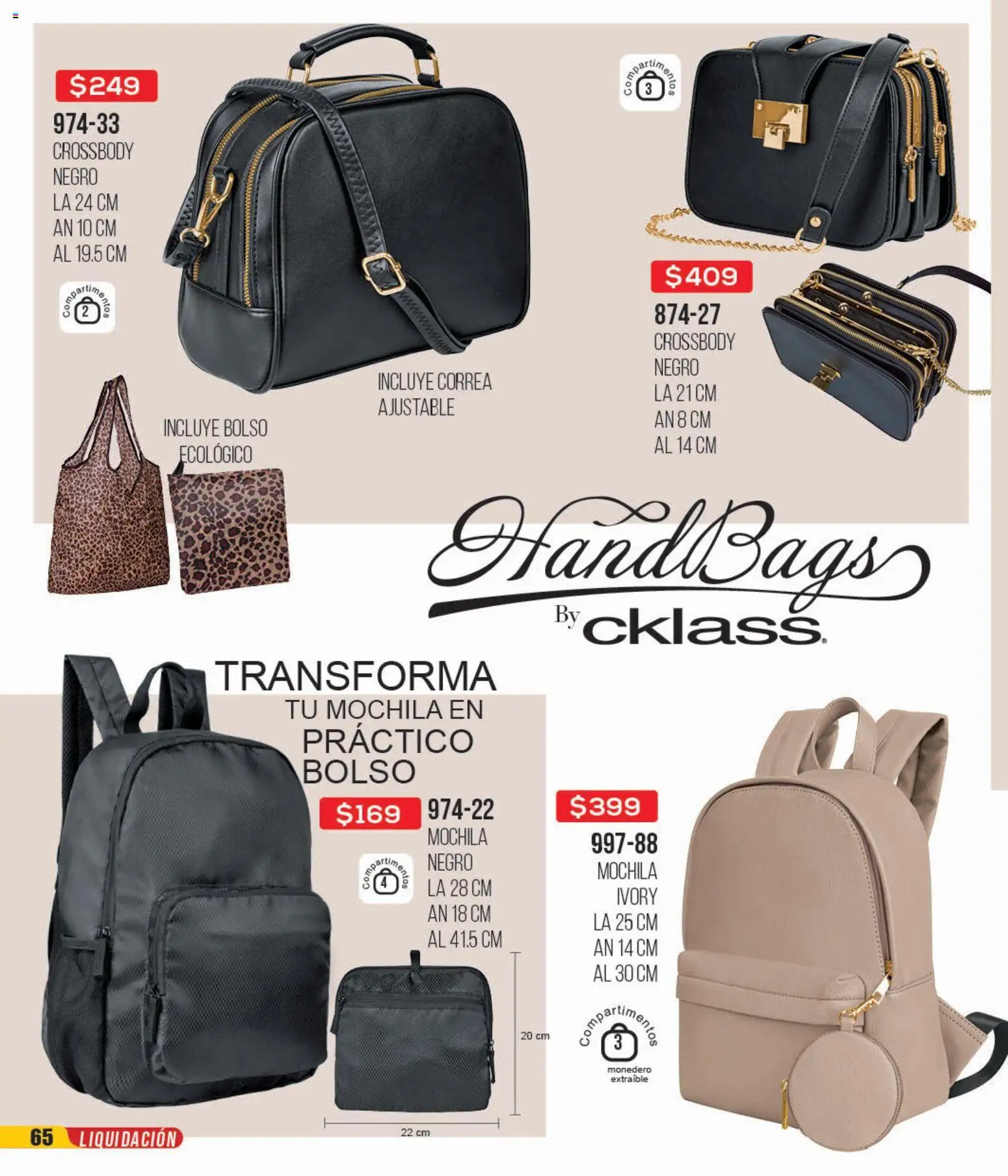 Nuevas ofertas de Cklass válidas en toda la República Mexicana desde el 18.03.2026. ¡Encuentra las mejores ofertas en Cklass catálogo Liquidación total calzado! | Página: 311 | Productos: Monedero, Bolso, Mochila