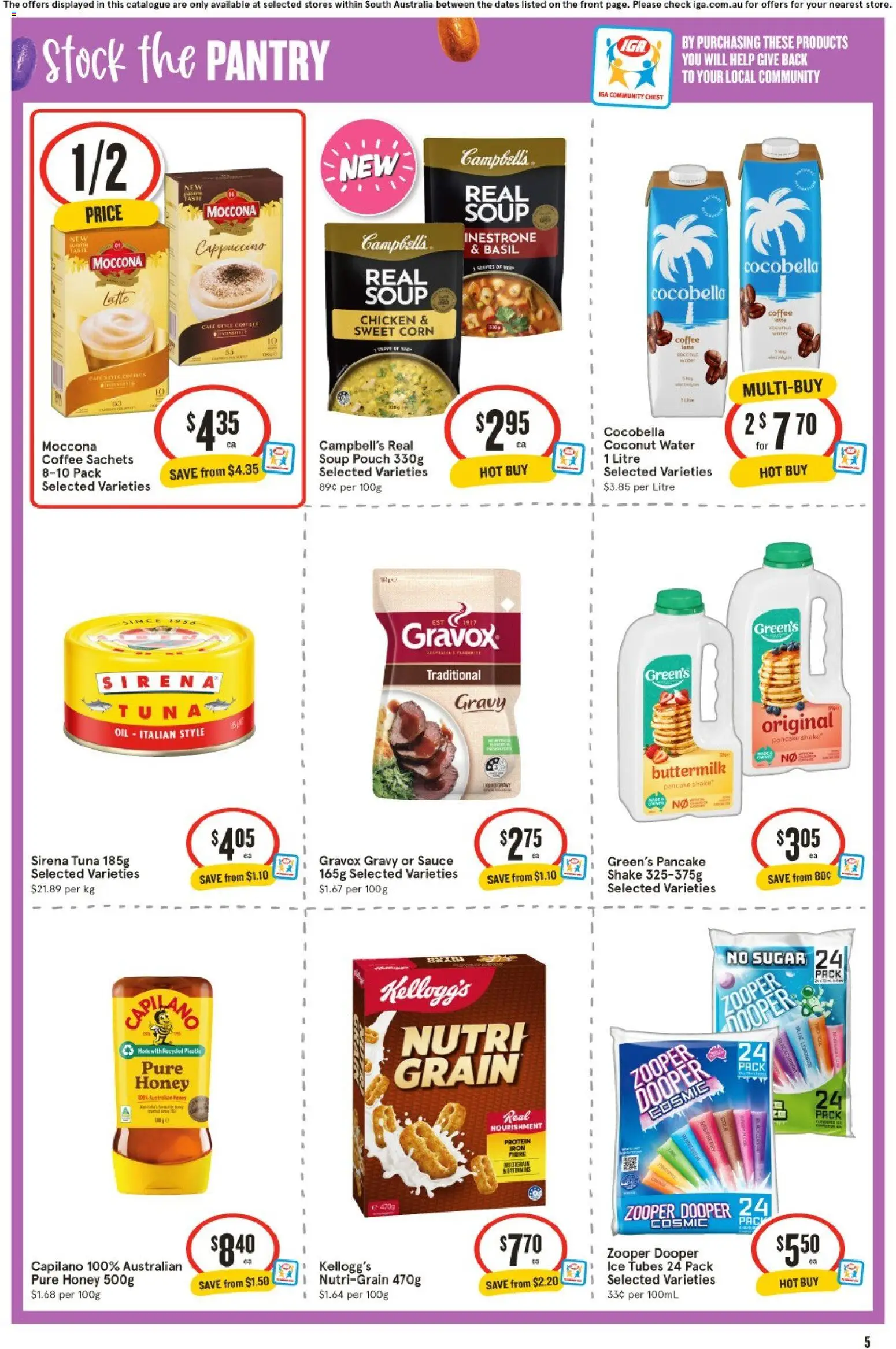 IGA catalogue - valid from 25.03.2026 | Page: 5 | Products: Oil, Coffee, Honey, Iron