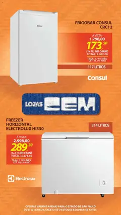 Lojas Cem Folheto - válido de 01.08.2025 | Página: 31 | Produtos: Frigobar, Freezer, Carne