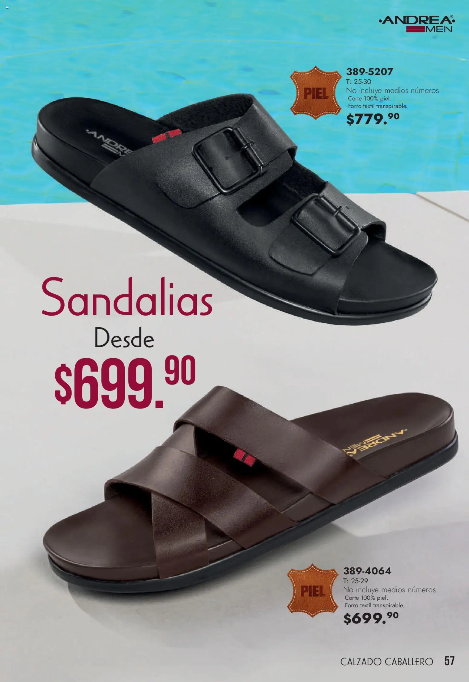 Nuevas ofertas de Andrea válidas en toda la República Mexicana desde el 22.03.2026. ¡Encuentra las mejores ofertas en Andrea catálogo Lo más top! | Página: 57 | Productos: Sandalias