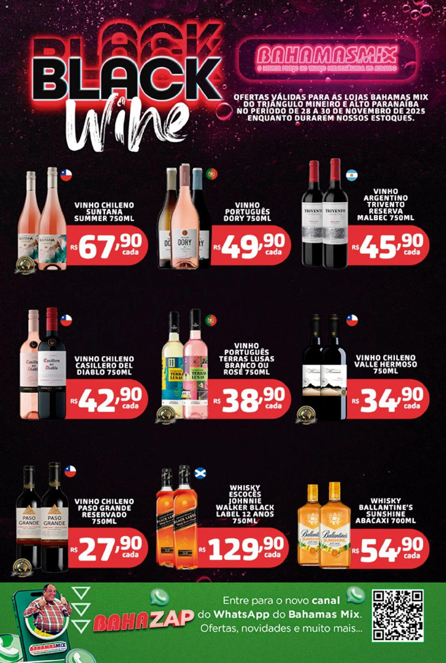 Bahamas Mix Folheto - válido de 28.11.2025 | Página: 1 | Produtos: Whisky, Vinho, Abacaxi