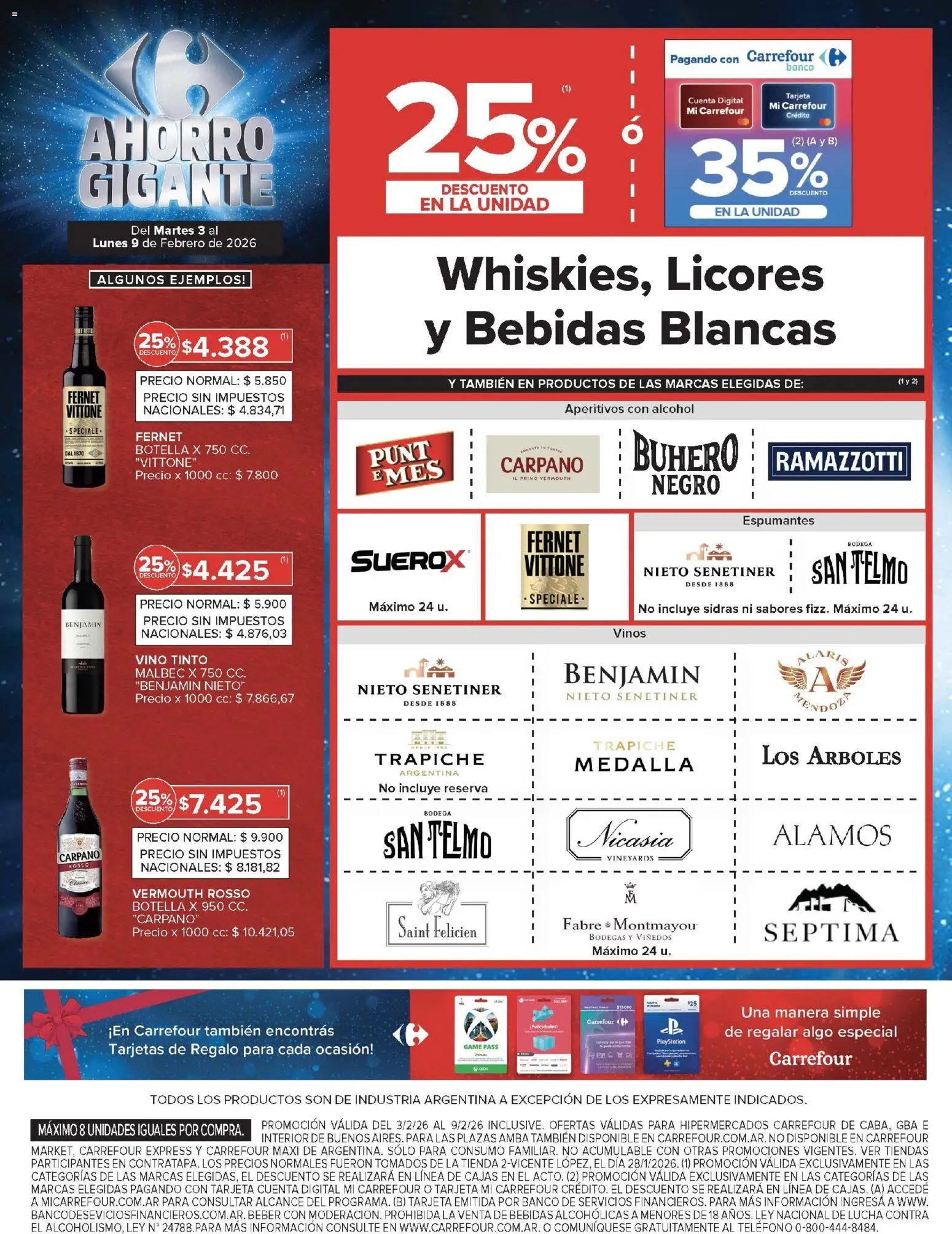 Carrefour ofertas │ válido desde el 03.02.2026 | Página: 4 | Productos: Teléfono, Banco, Medalla, Fernet