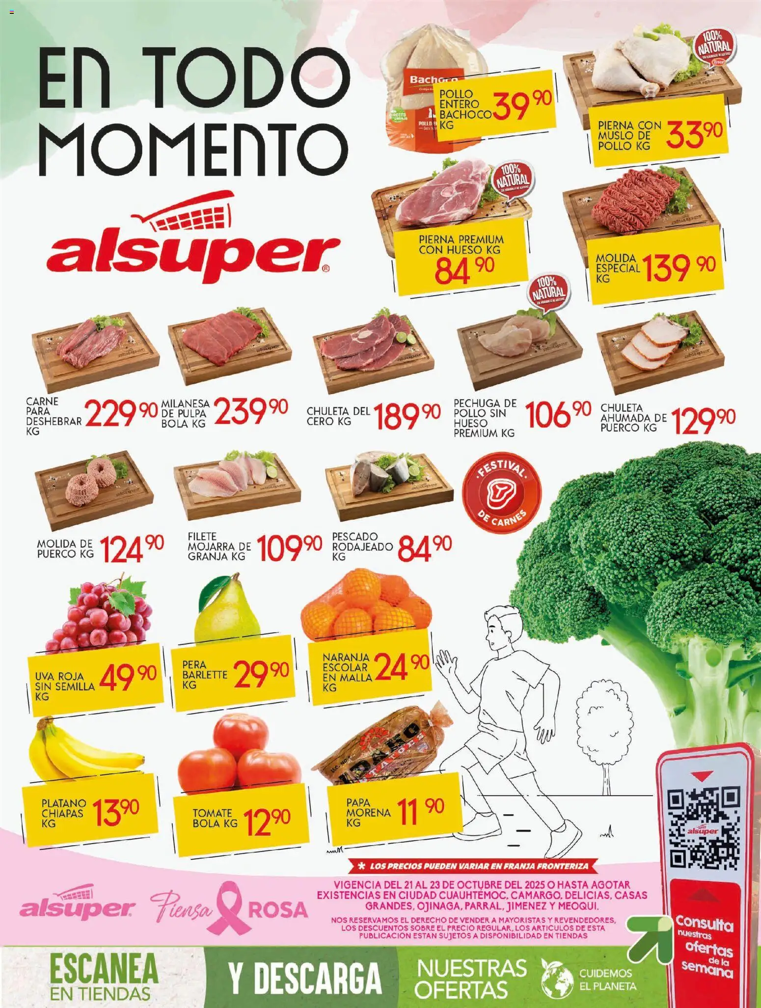 Nuevas ofertas de Alsuper válidas en toda la República Mexicana desde el 21.10.2025. ¡Encuentra las mejores ofertas en Alsuper folleto Chihuahua-Estado! | Página: 1 | Productos: Pollo, Plátano, Papa, Malla