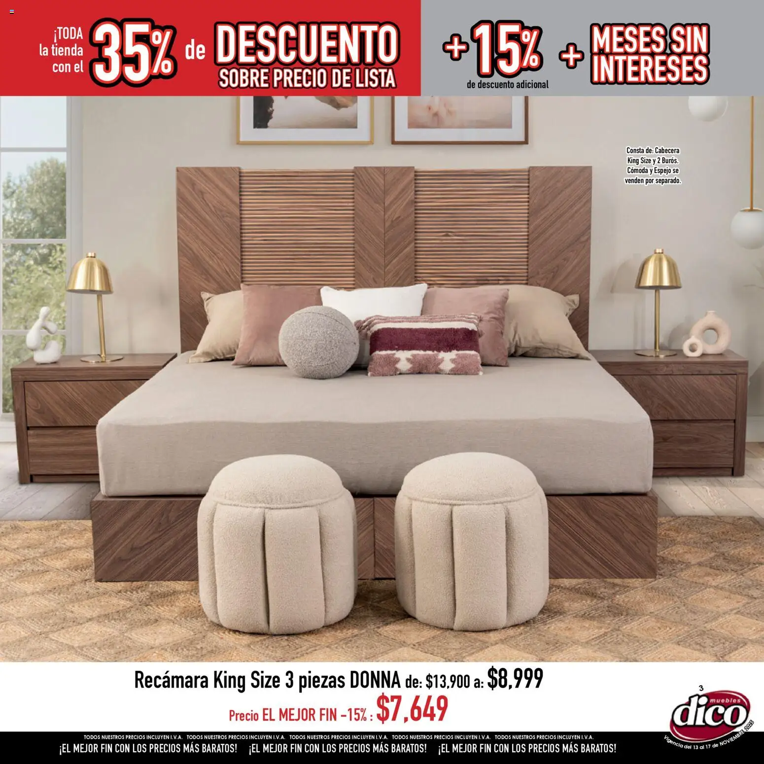 Nuevas ofertas de Muebles Dico válidas en toda la República Mexicana desde el 13.11.2025. ¡Encuentra las mejores ofertas en Muebles Dico Buen Fin ! | Página: 3