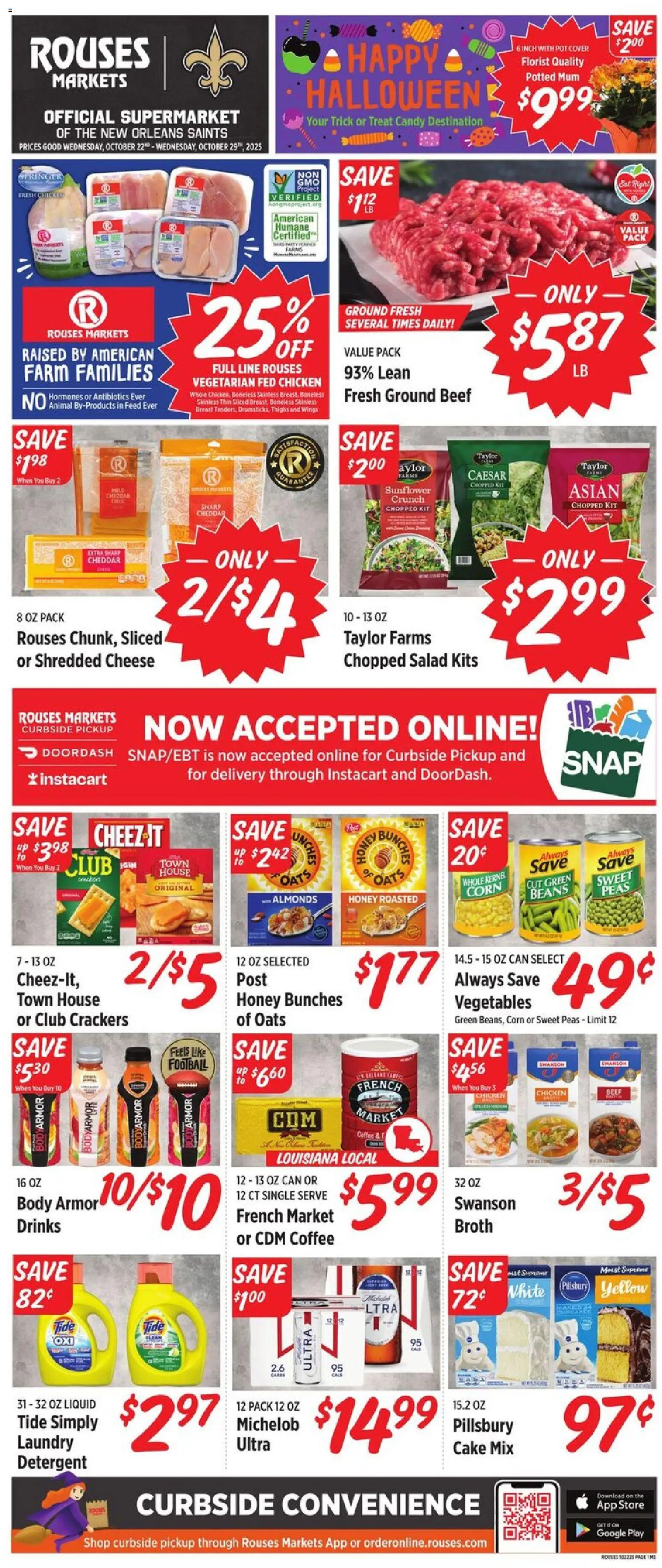 Rouses Weekly Ad - MS - valid from 22.10.2025 | Page: 2 | Products: Corn, Cheese, Beef, Vegetables