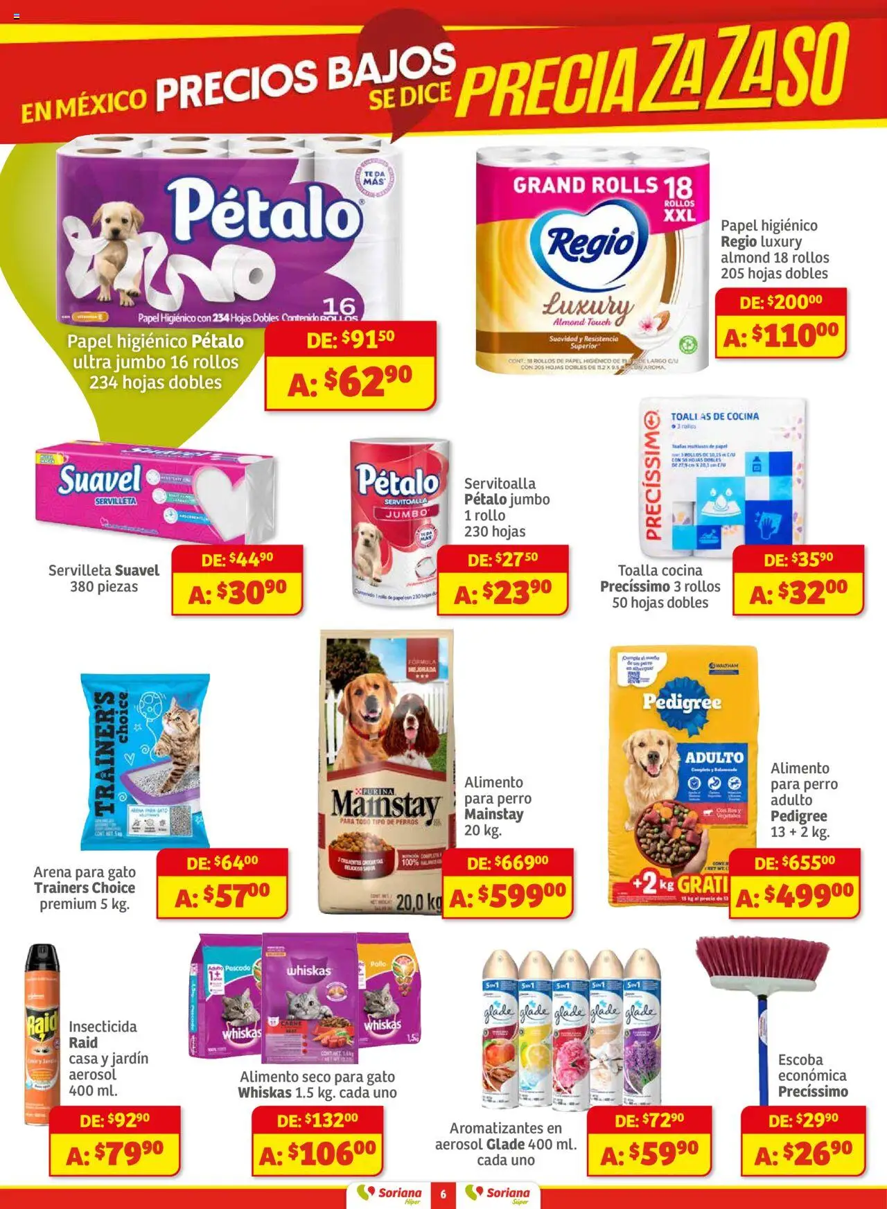 Nuevas ofertas de Soriana válidas en toda la República Mexicana desde el 01.08.2025. ¡Encuentra las mejores ofertas en Soriana - Preciazazaso Súper Frontera Chi, Coah, Tamaulipas! | Página: 6 | Productos: Pollo, Cocina, Insecticida, Toallas