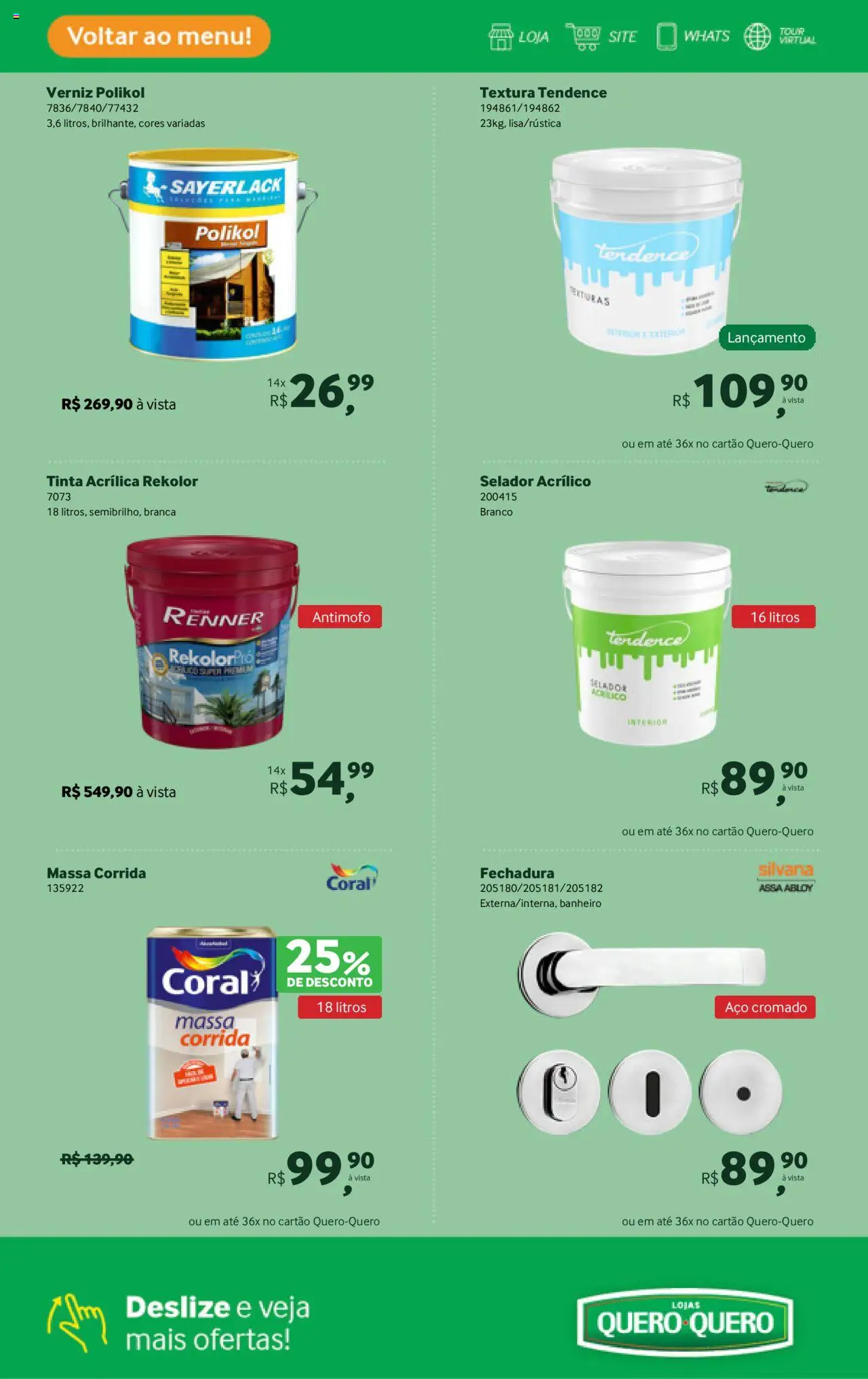 Lojas Quero-Quero Folheto - válido de 16.09.2025 | Página: 12 | Produtos: Massa corrida, Selador, Antimofo, Fechadura