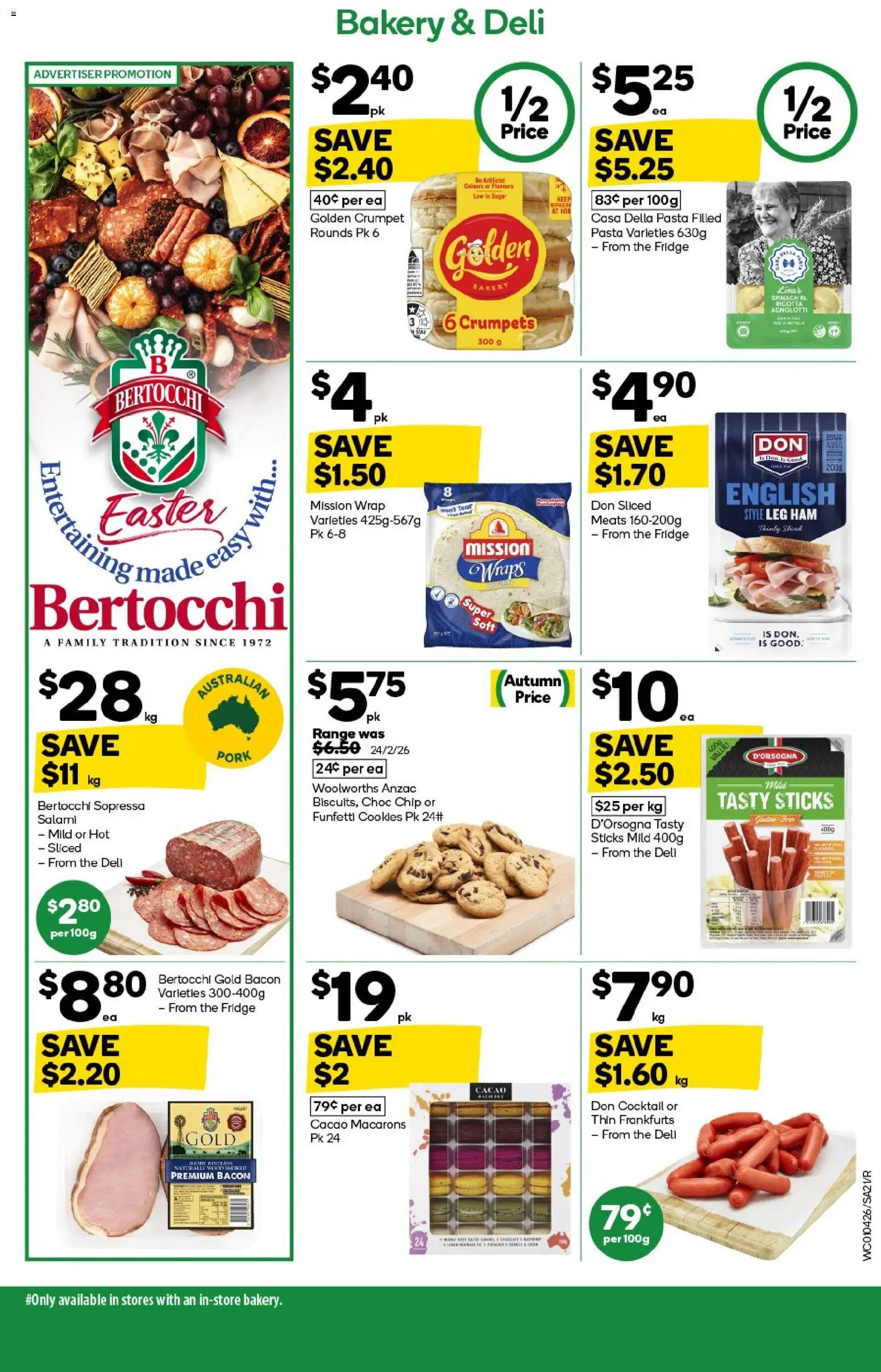Woolworths catalogue - valid from 01.04.2026 | Page: 21 | Products: Crumpets, Pasta, Fridge, Bakery