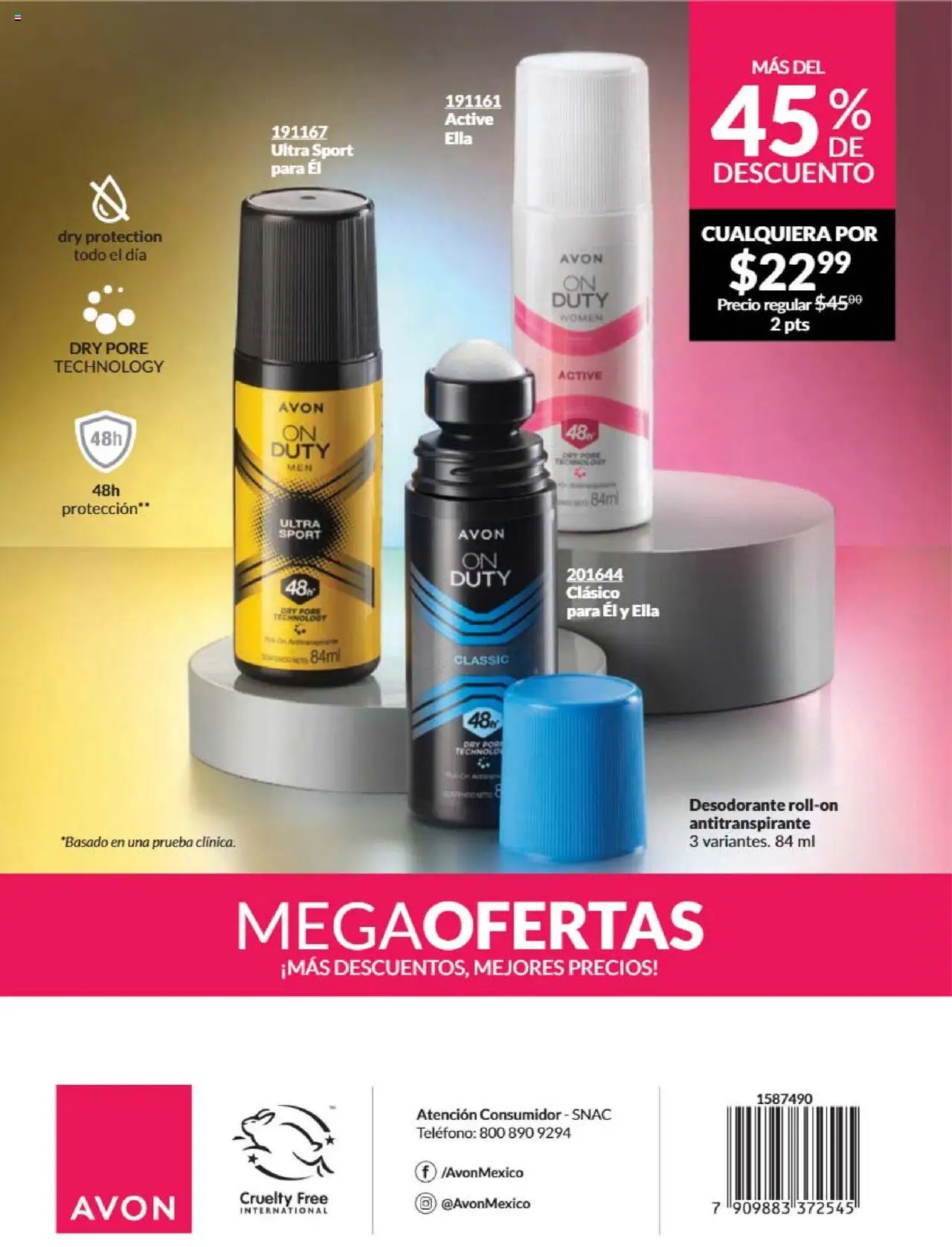 Nuevas ofertas de AVON válidas en toda la República Mexicana desde el 09.10.2025. ¡Encuentra las mejores ofertas en AVON - Campaña 16 2025! | Página: 194 | Productos: Desodorante, Antitranspirante, Teléfono