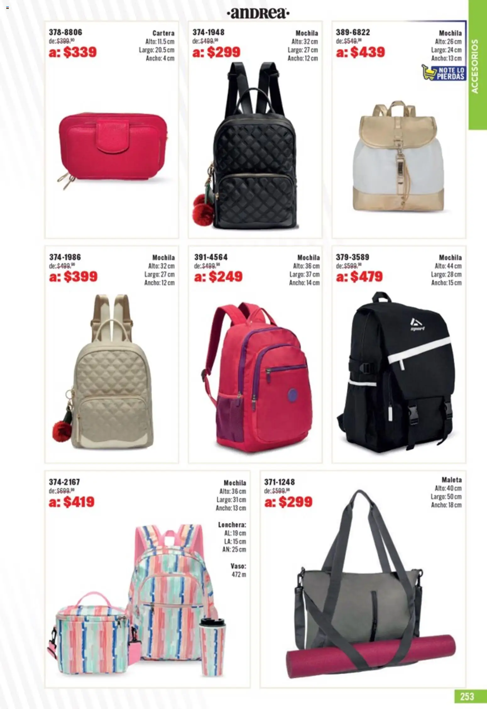 Nuevas ofertas de Andrea válidas en toda la República Mexicana desde el 05.04.2026. ¡Encuentra las mejores ofertas en Andrea catálogo Outlet! | Página: 253 | Productos: Mochila, Maleta