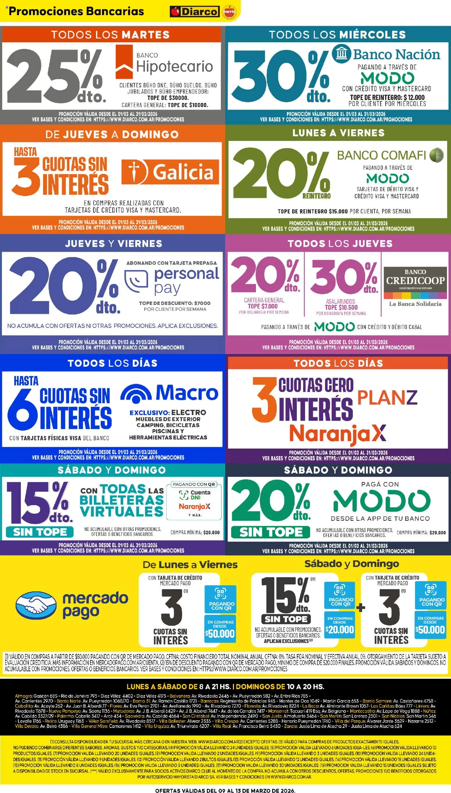 Diarco - OFERTAS DIARCO BARRIO │ válido desde el 09.03.2026 | Página: 12 | Productos: Cartera, Banco, Lima, General