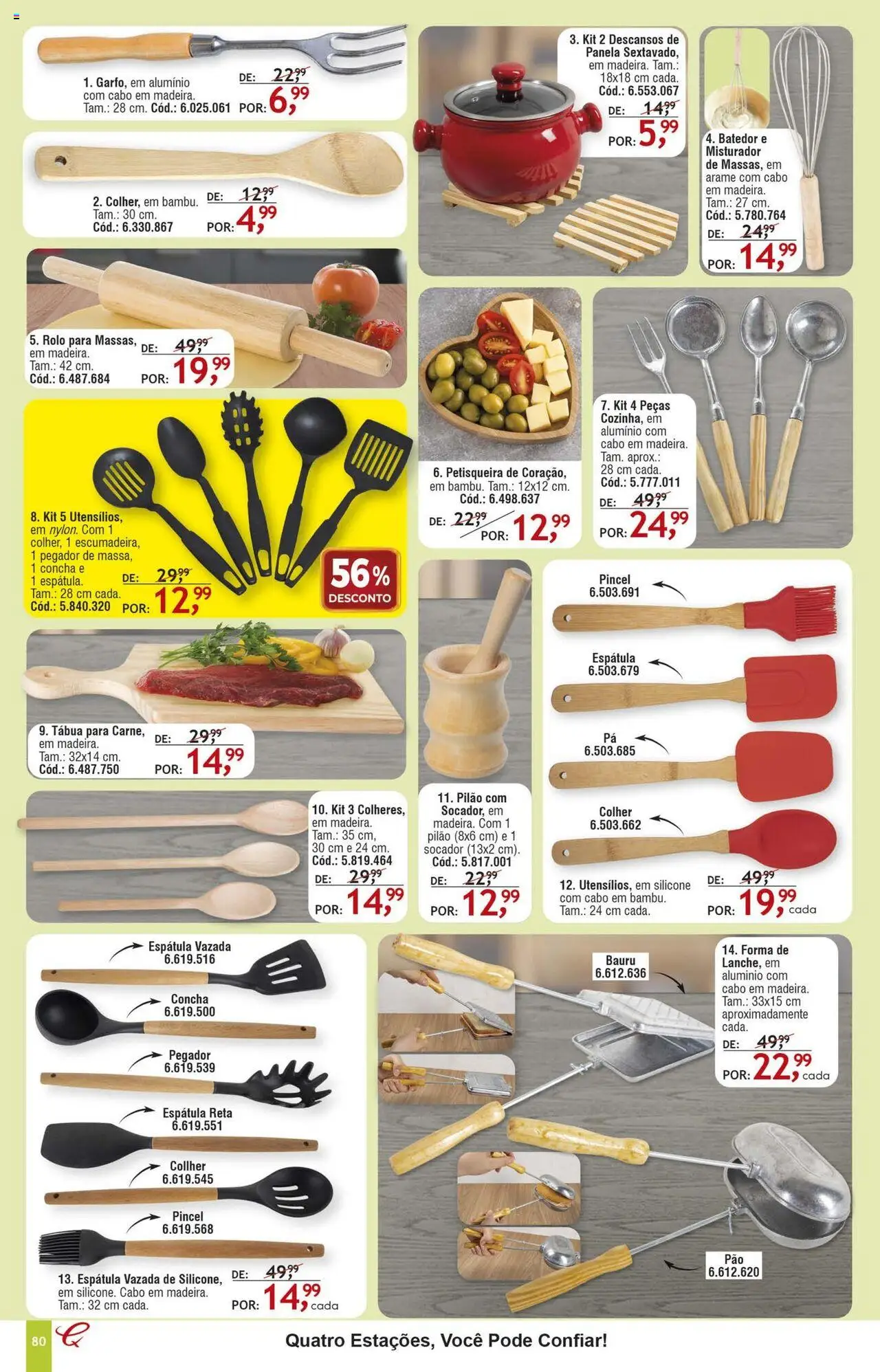 Quatro Estações Folheto - válido de 01.08.2025 | Página: 76 | Produtos: Batedor, Rolo, Tábua, Espátula
