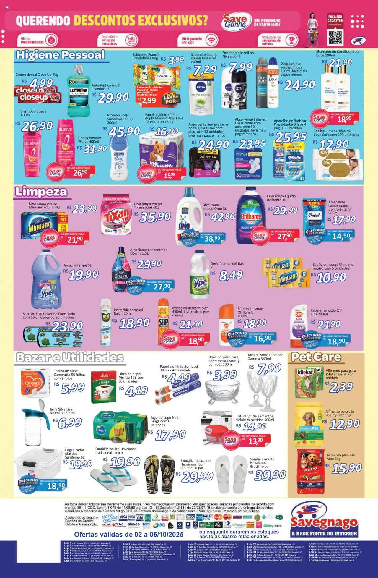 Savegnago Folheto - válido de 02.10.2025 | Página: 4 | Produtos: Filtro de papel, Creme, Sabonete, Absorvente