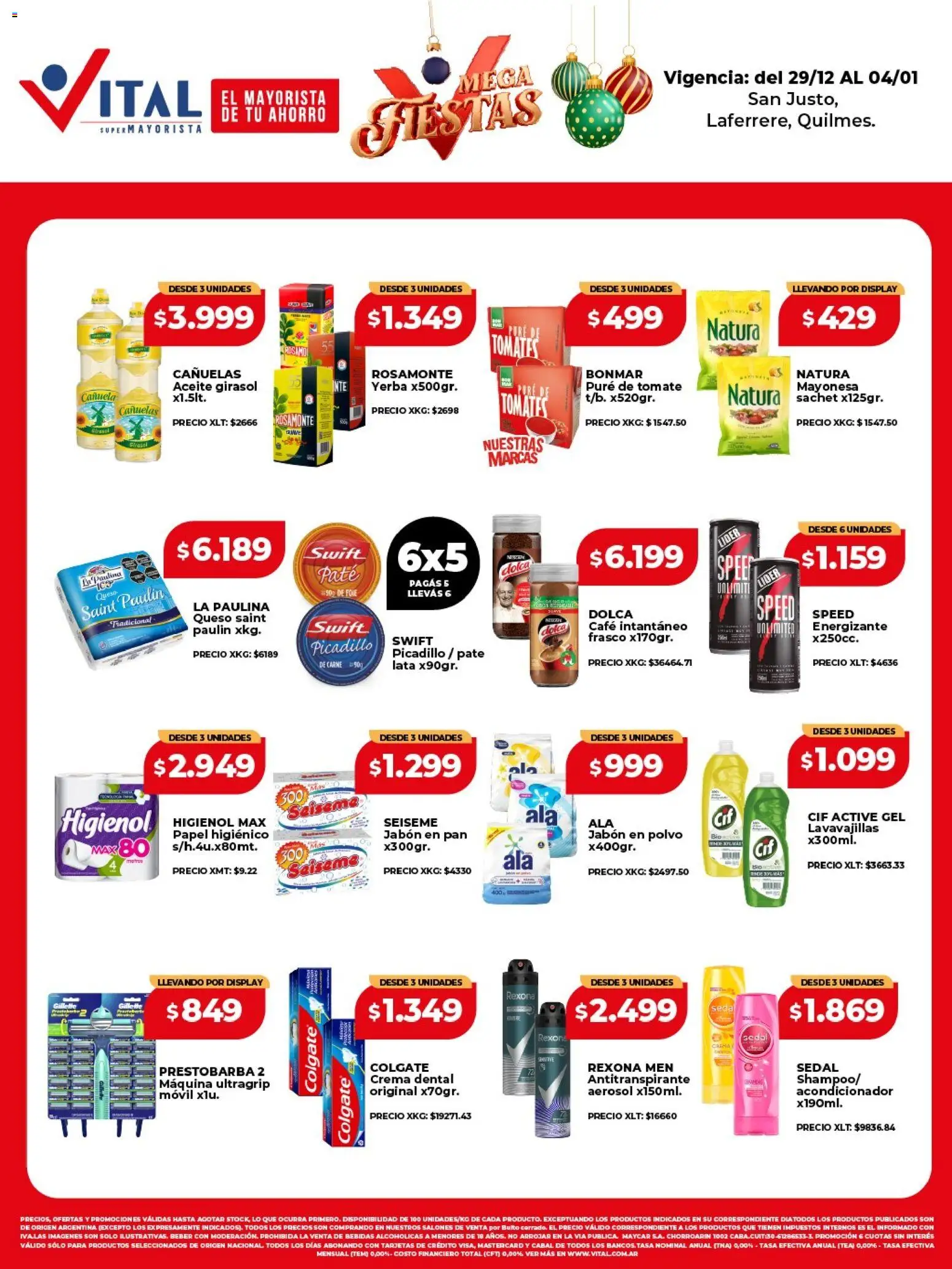 Vital - Ofertas - Laferrere  │ válido desde el 29.12.2025 | Página: 1 | Productos: Lavavajillas, Aceite, Tomate, Crema