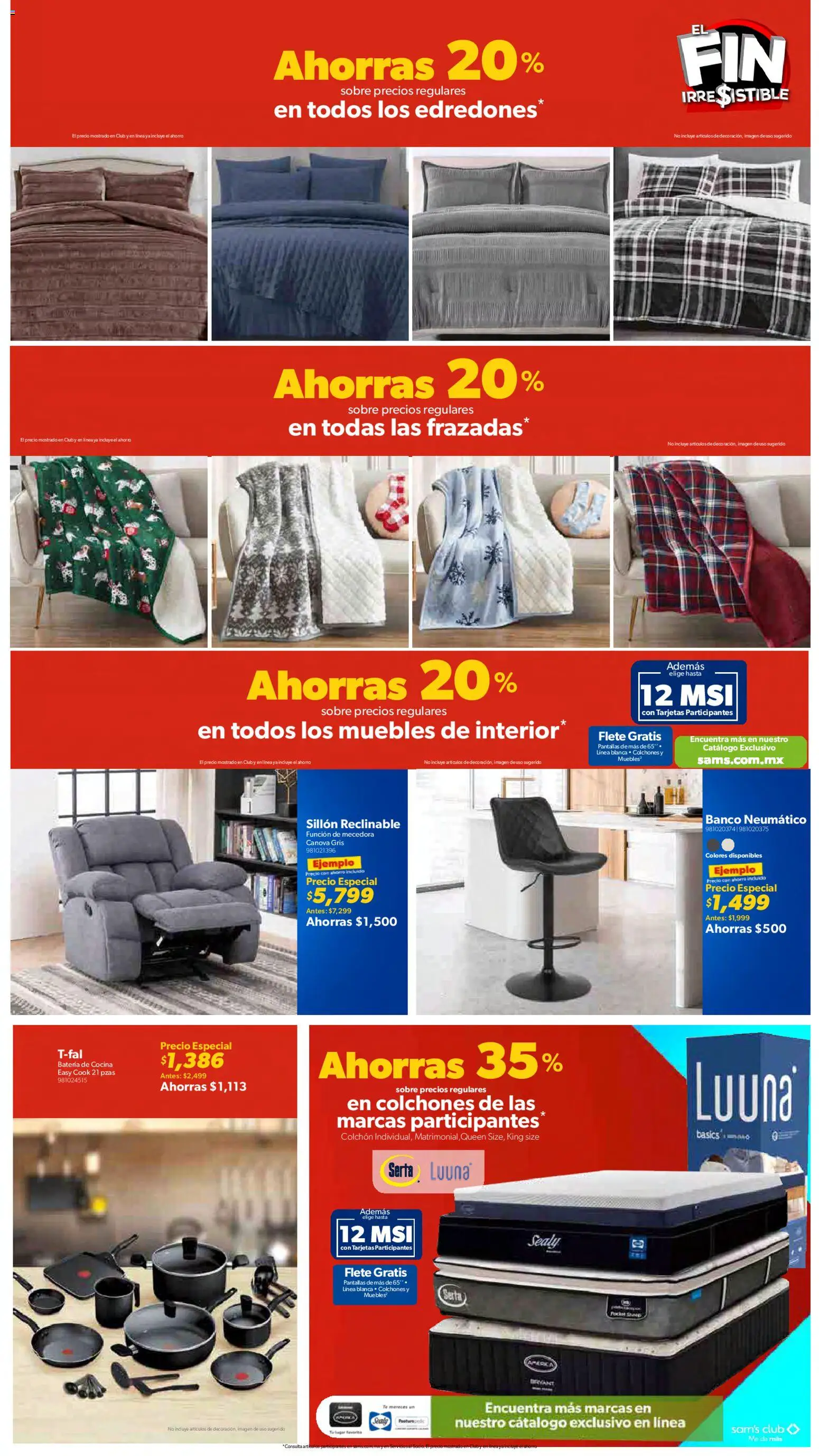 Nuevas ofertas de Sam's Club válidas en toda la República Mexicana desde el 13.11.2025. ¡Encuentra las mejores ofertas en Sam's Club Buen Fin ! | Página: 13 | Productos: Pantallas, Sillón, Cocina, Batería