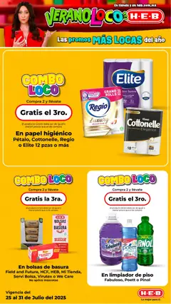 Nuevas ofertas de H-E-B válidas en toda la República Mexicana desde el 25.07.2025. ¡Encuentra las mejores ofertas en H-E-B folleto! | Página: 6 | Productos: Bolsa, Limpiador, Algodón, Fragancia