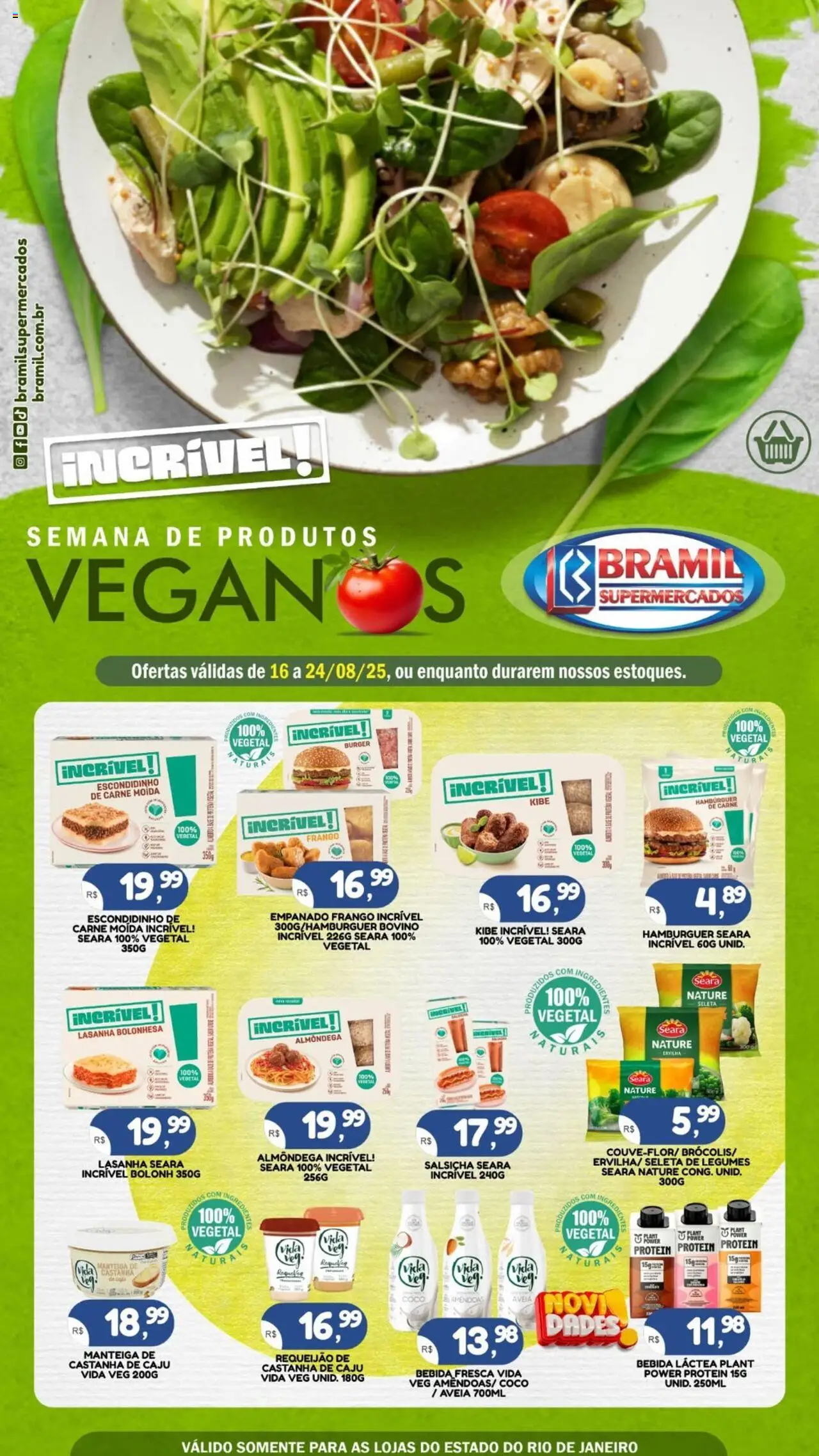 Bramil Supermercados Folheto - válido de 16.08.2025 | Página: 1 | Produtos: Manteiga, Bebida, Amêndoas, Carne moída