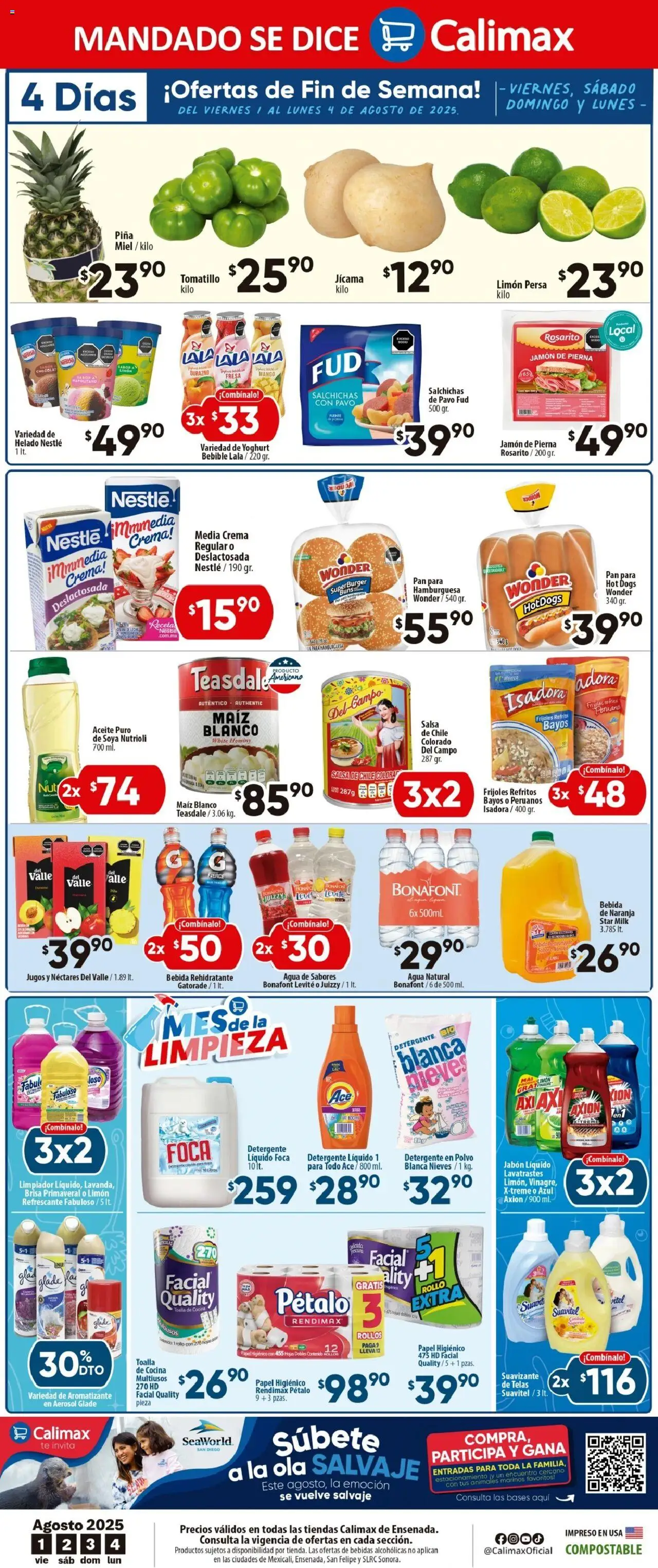 Nuevas ofertas de Calimax válidas en toda la República Mexicana desde el 01.08.2025. ¡Encuentra las mejores ofertas en Calimax - Folleto Ensenada! | Página: 6 | Productos: Durazno, Leche, Aceite, Polvo