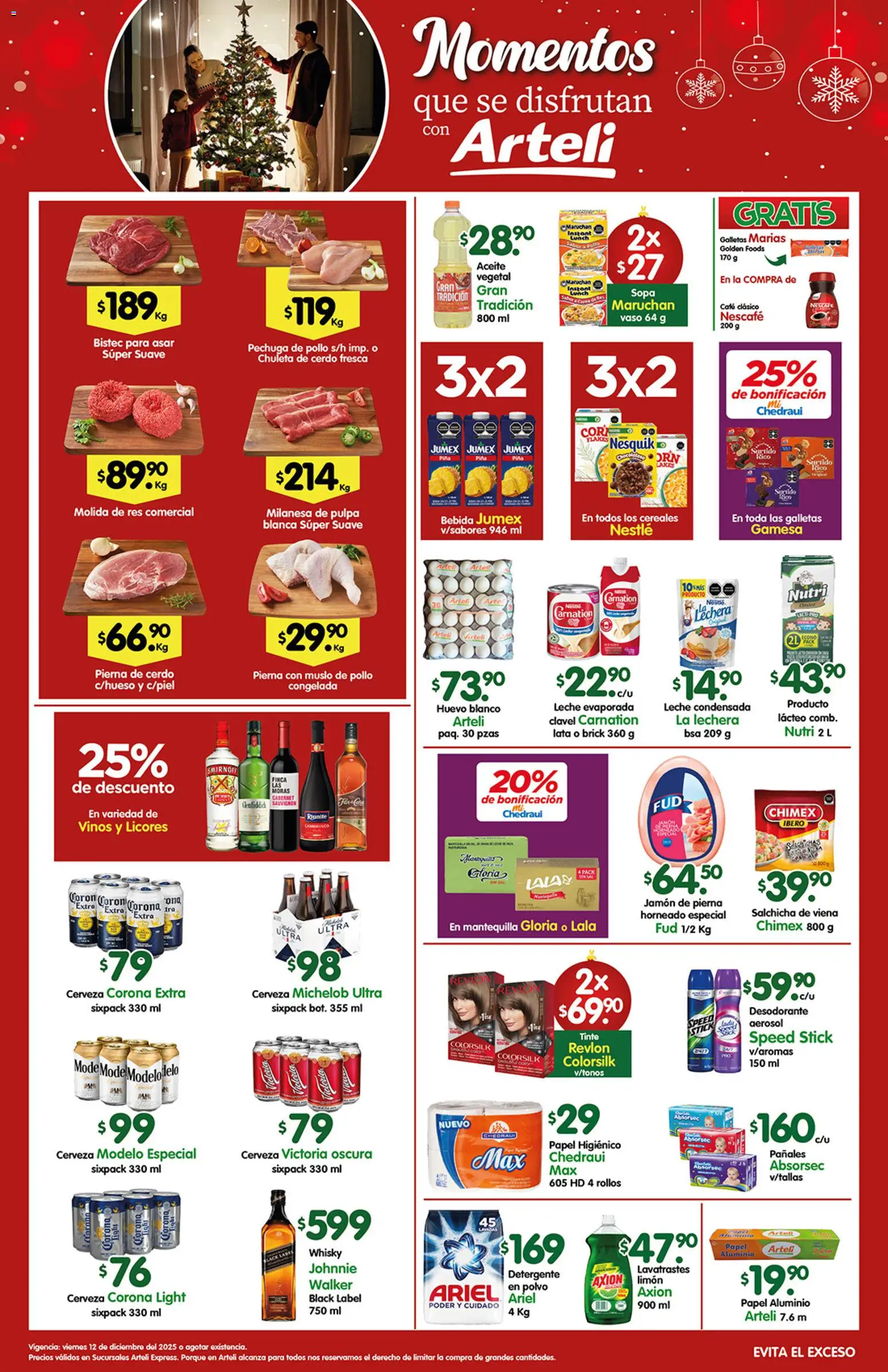 Nuevas ofertas de Arteli válidas en toda la República Mexicana desde el 12.12.2025. ¡Encuentra las mejores ofertas en Arteli folleto Express! | Página: 1 | Productos: Detergente, Huevo, Cerveza, Whisky