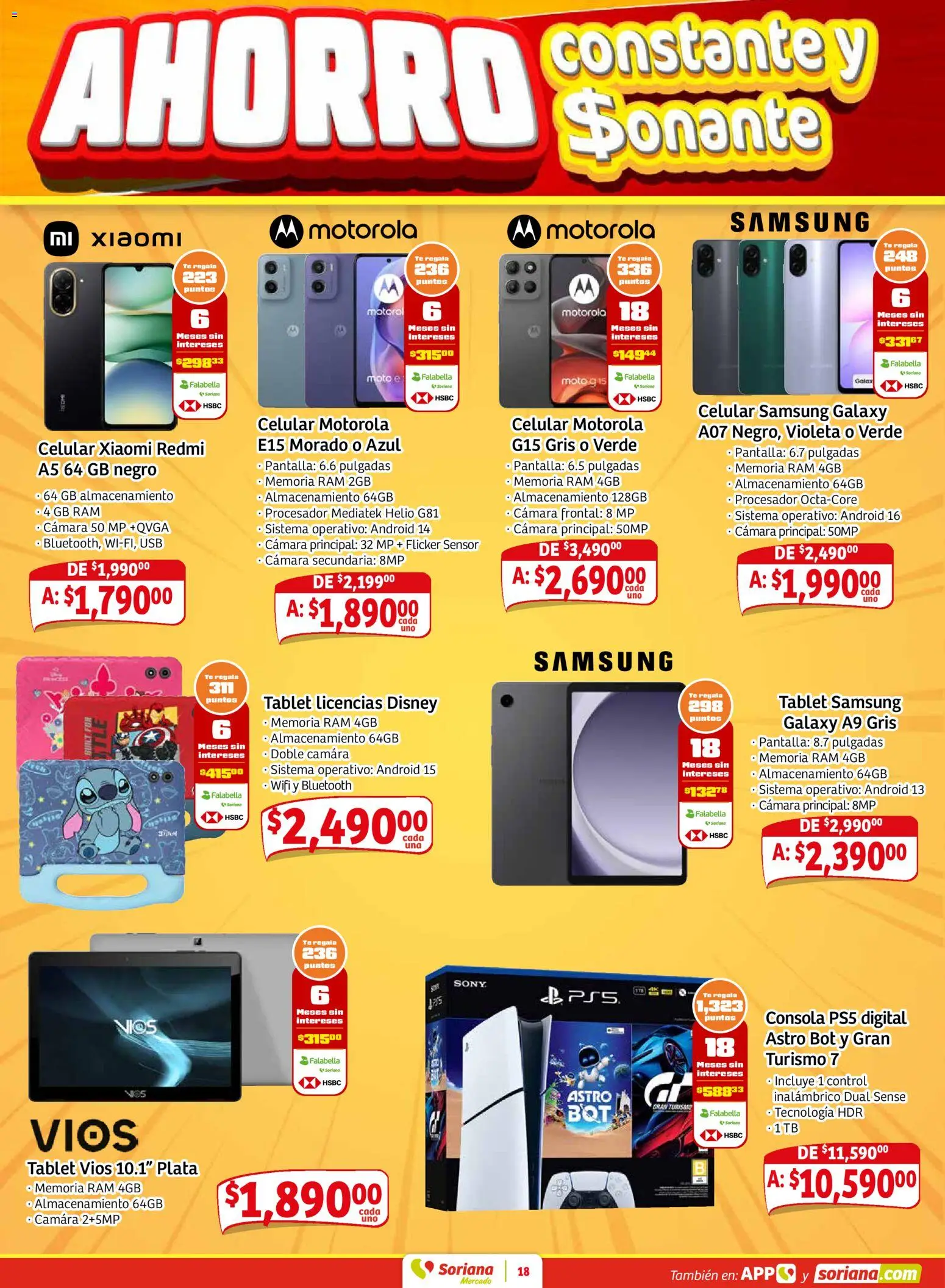 Nuevas ofertas de Soriana válidas en toda la República Mexicana desde el 26.02.2026. ¡Encuentra las mejores ofertas en Soriana - Pesito Valedor Mercado: Coah, Dur, NL, SLP, Tamps, Zac! | Página: 26 | Productos: Usb, Tablet, Cámara, Té