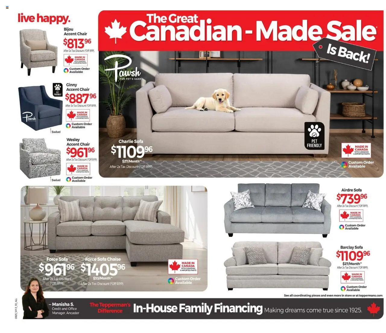 Tepperman's flyer valid from 11.09.2025 | Page: 4 | Products: Sofa, Chair