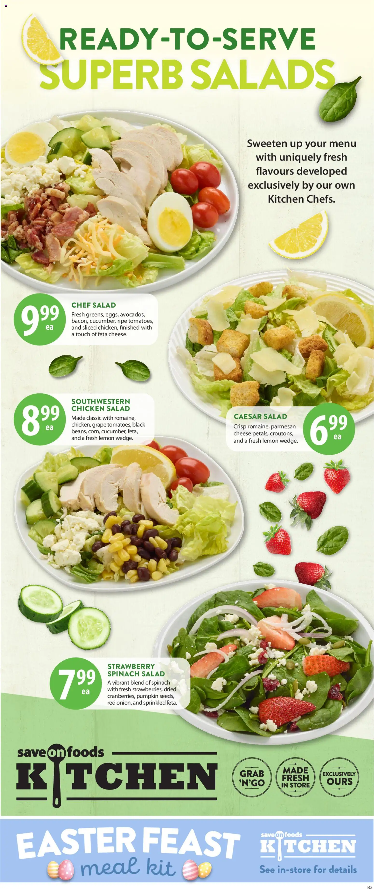 Save on foods flyer valid from 12.03.2026 | Page: 12 | Products: Salad, Cheese, Pumpkin, Chicken