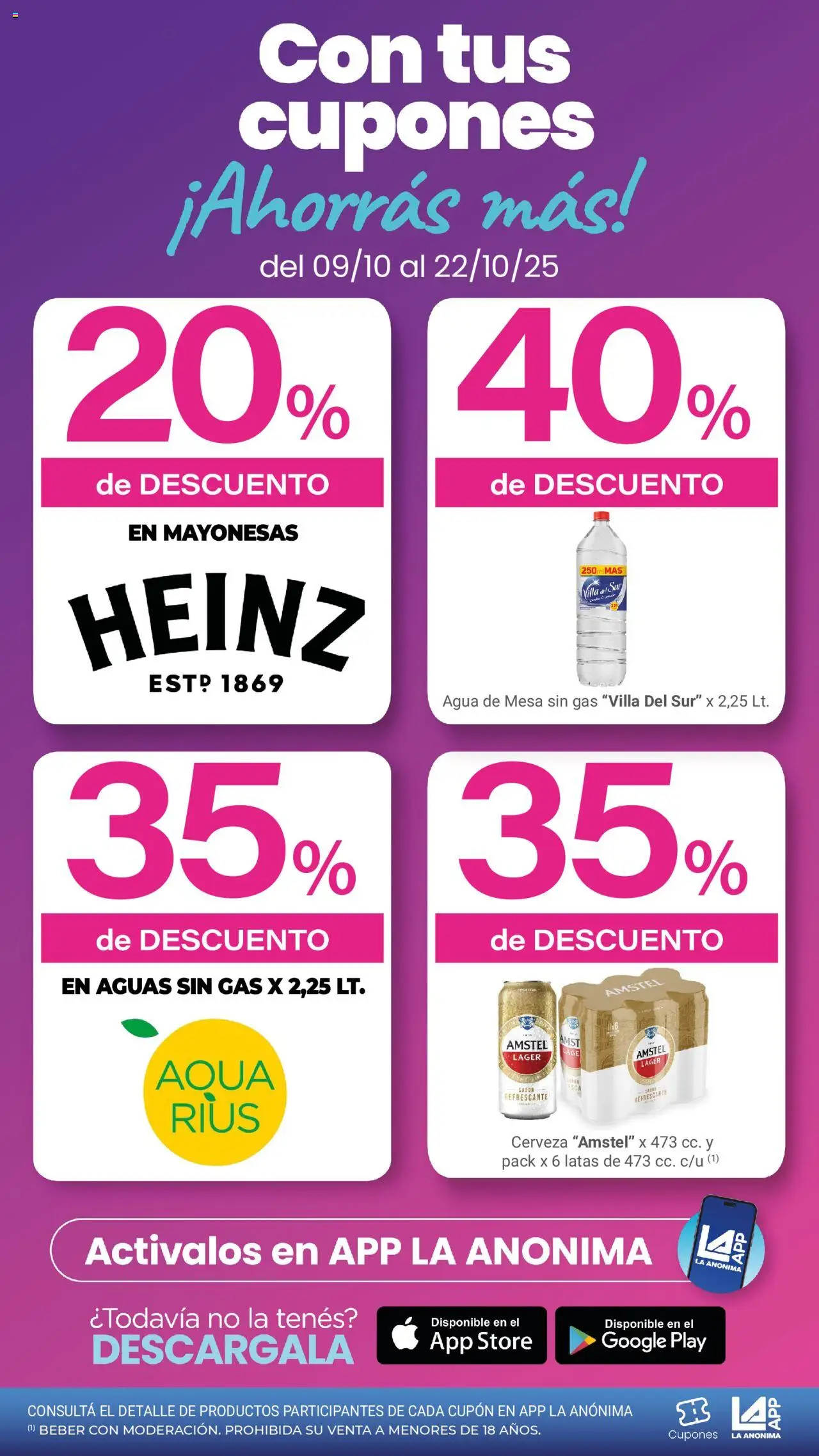 La Anonima catálogo │ válido desde el 09.10.2025 | Página: 4 | Productos: Mesa, Agua, Cerveza