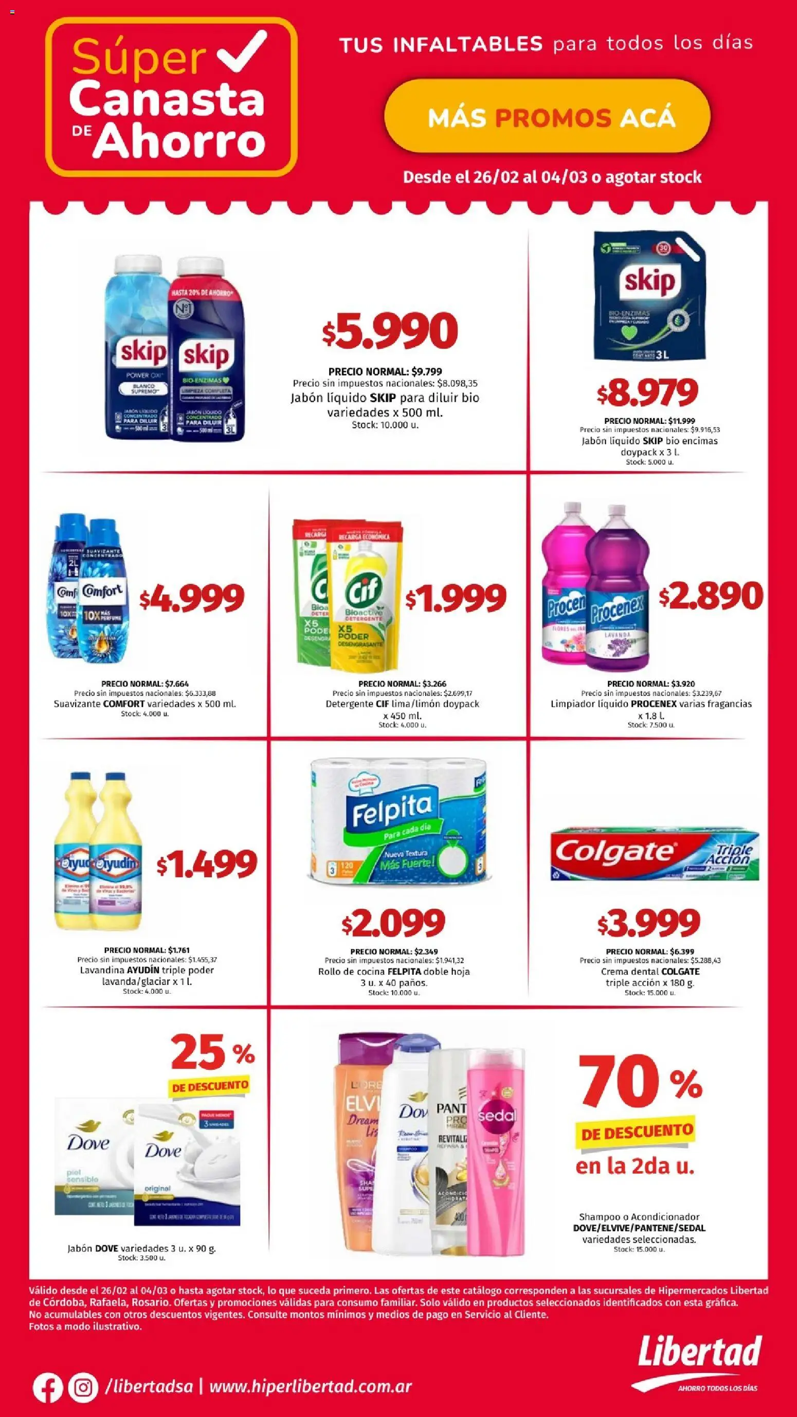 Hipermercado Libertad catálogo │ válido desde el 26.02.2026 | Página: 6 | Productos: Lavandina, Jabón líquido, Jabón, Suavizante