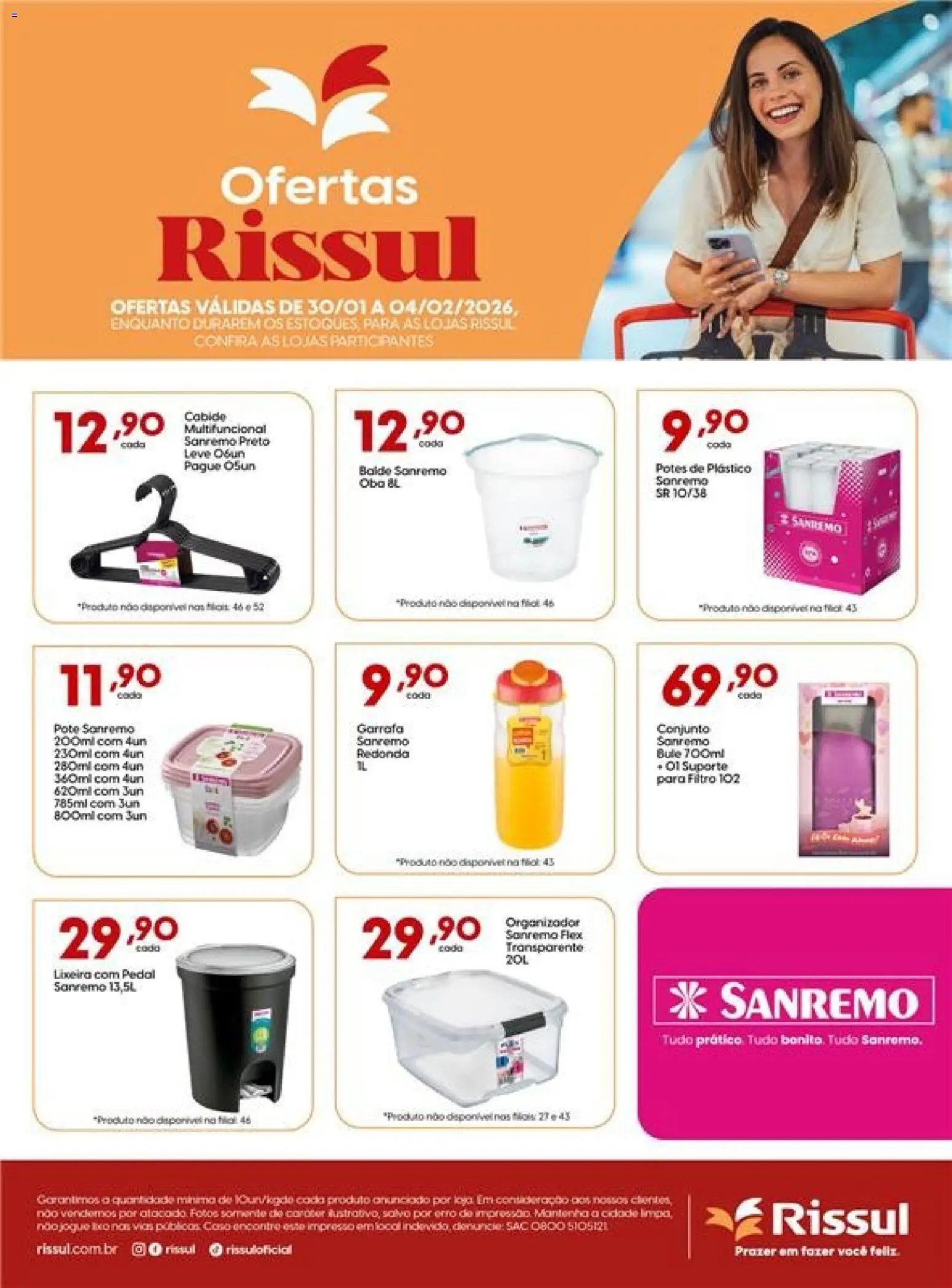 Rissul Folheto - válido de 30.01.2026 | Página: 1 | Produtos: Organizador, Multifuncional, Lixeira, Potes