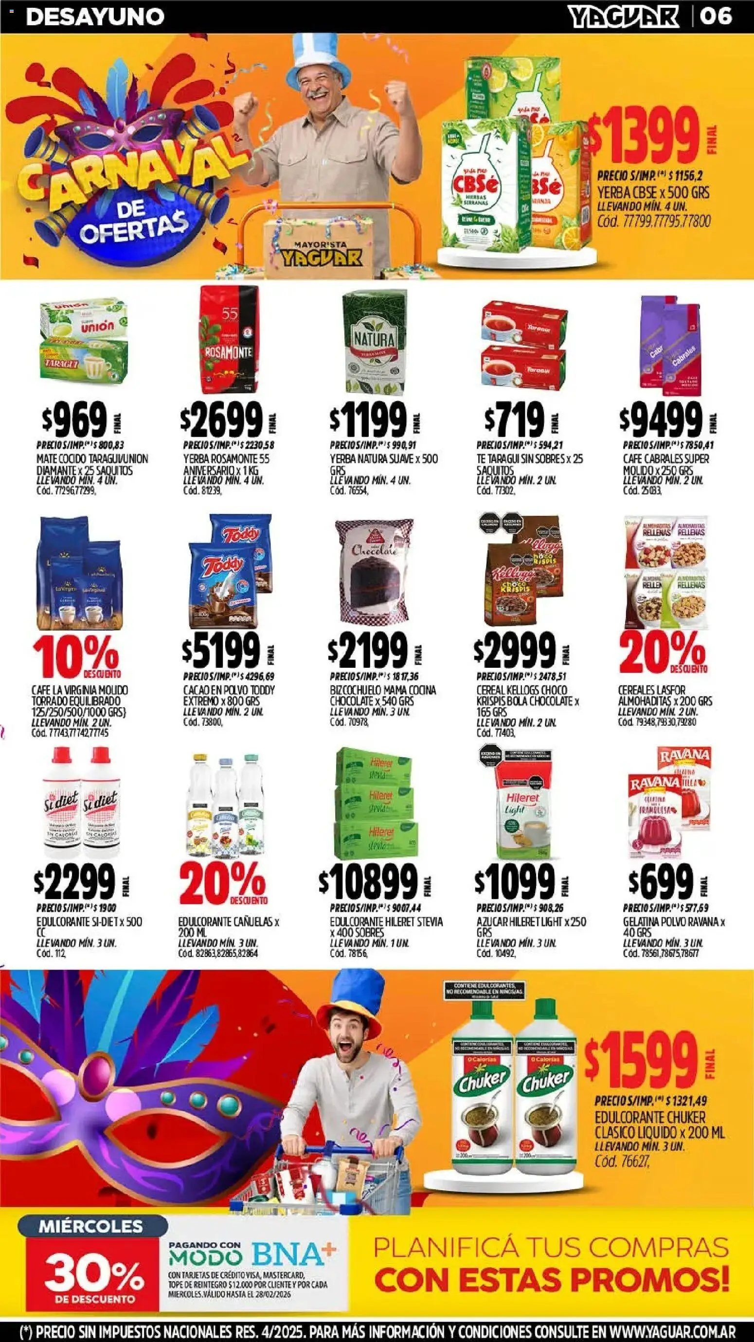 Yaguar - Oferta Semanal Mar del Plata │ válido desde el 16.02.2026 | Página: 5 | Productos: Azucar, Café, Té, Cacao