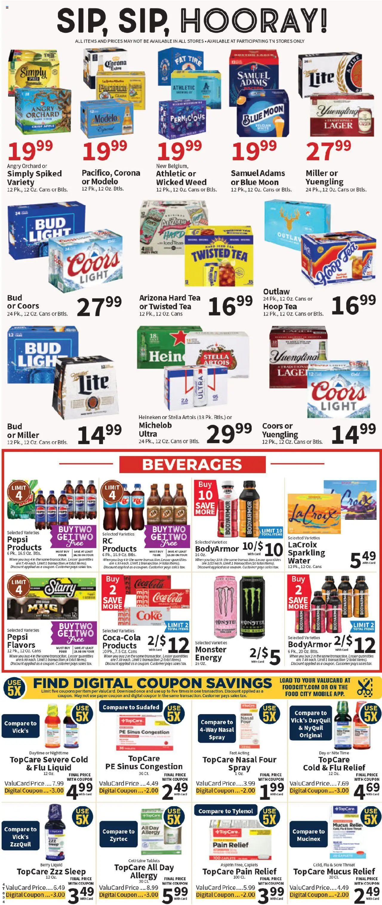 Food City Weekly Ad - valid from 08.10.2025 | Page: 6 | Products: Tire, Tea, Water