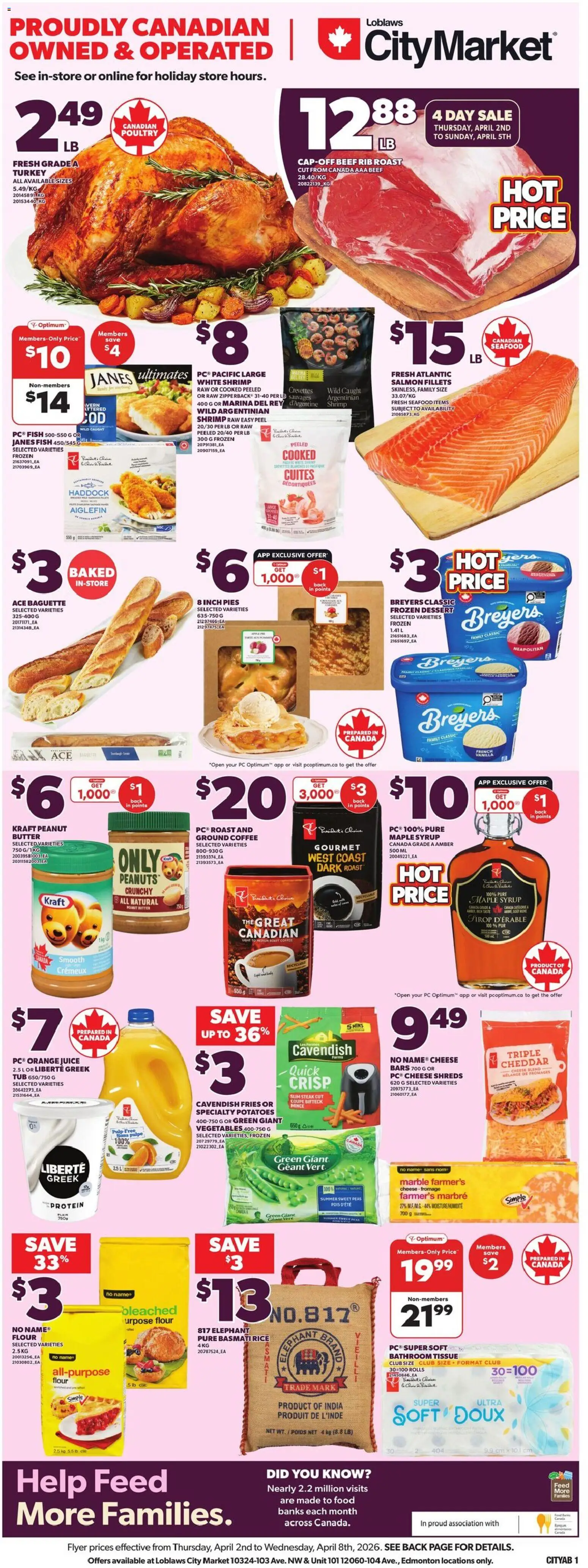 Loblaws flyer valid from 02.04.2026 | Page: 3 | Products: Rice, Cap, Butter, Cheese