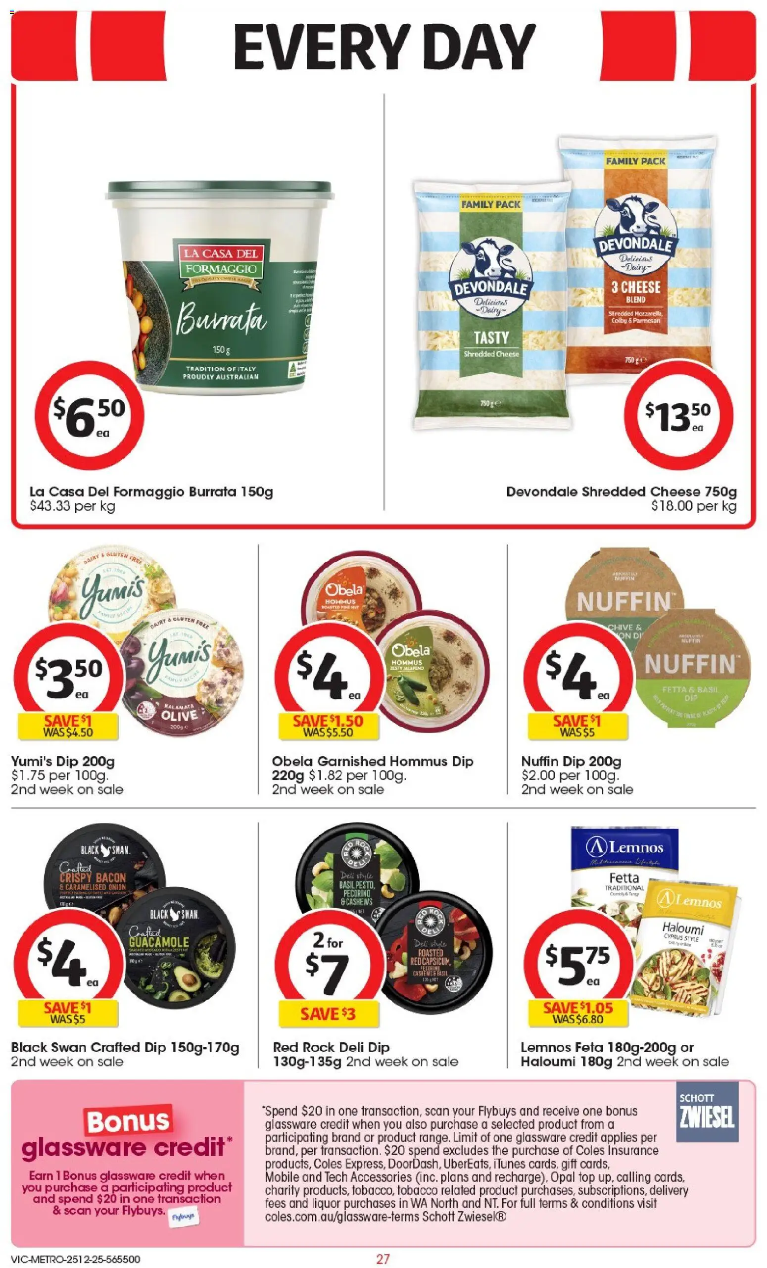 Coles catalogue - valid from 25.12.2025 | Page: 28 | Products: Cheese, Glassware, Opal, Accessories