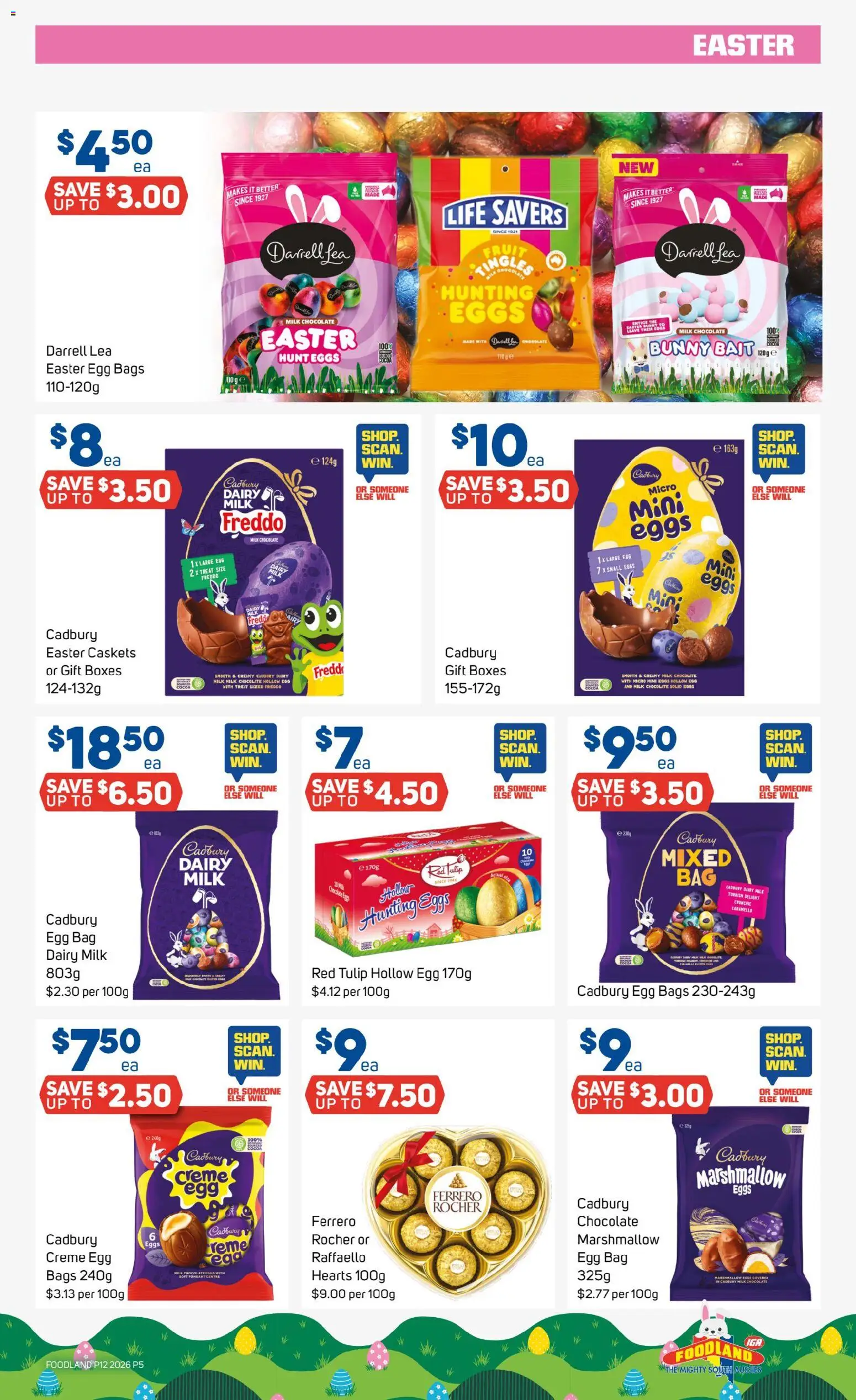 Foodland catalogue - valid from 18.03.2026 | Page: 5 | Products: Milk, Dairy, Eggs, Chocolate