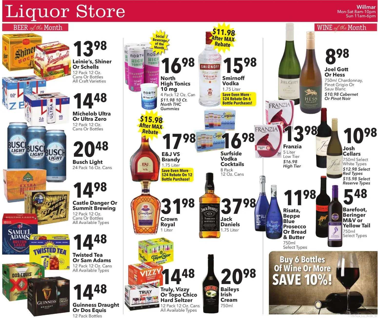 Cash Wise Weekly Liquor - valid from 28.11.2025 | Page: 1 | Products: Wine, Tea, Whiskey, Starter