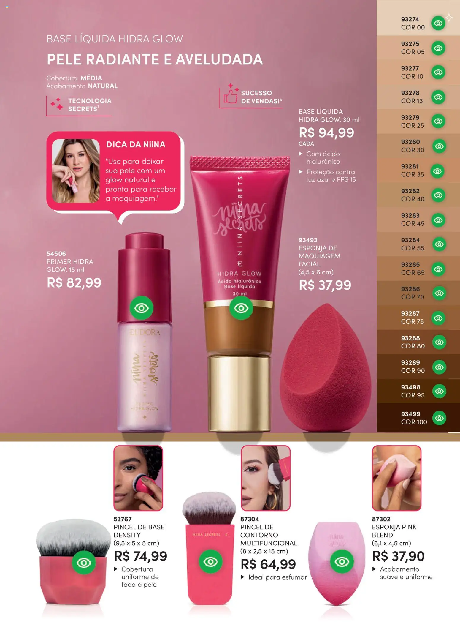 Eudora Folheto - válido de 11.03.2026 | Página: 105 | Produtos: Maquiagem, Esponja, Multifuncional, Base