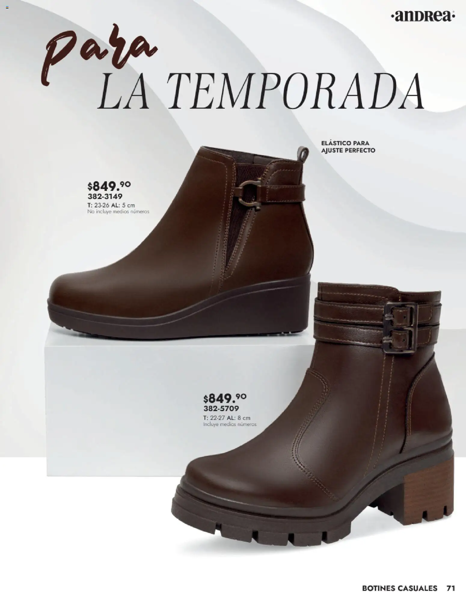 Nuevas ofertas de Andrea válidas en toda la República Mexicana desde el 24.08.2025. ¡Encuentra las mejores ofertas en Andrea - Catálogo Calzado Dama! | Página: 71 | Productos: Botines