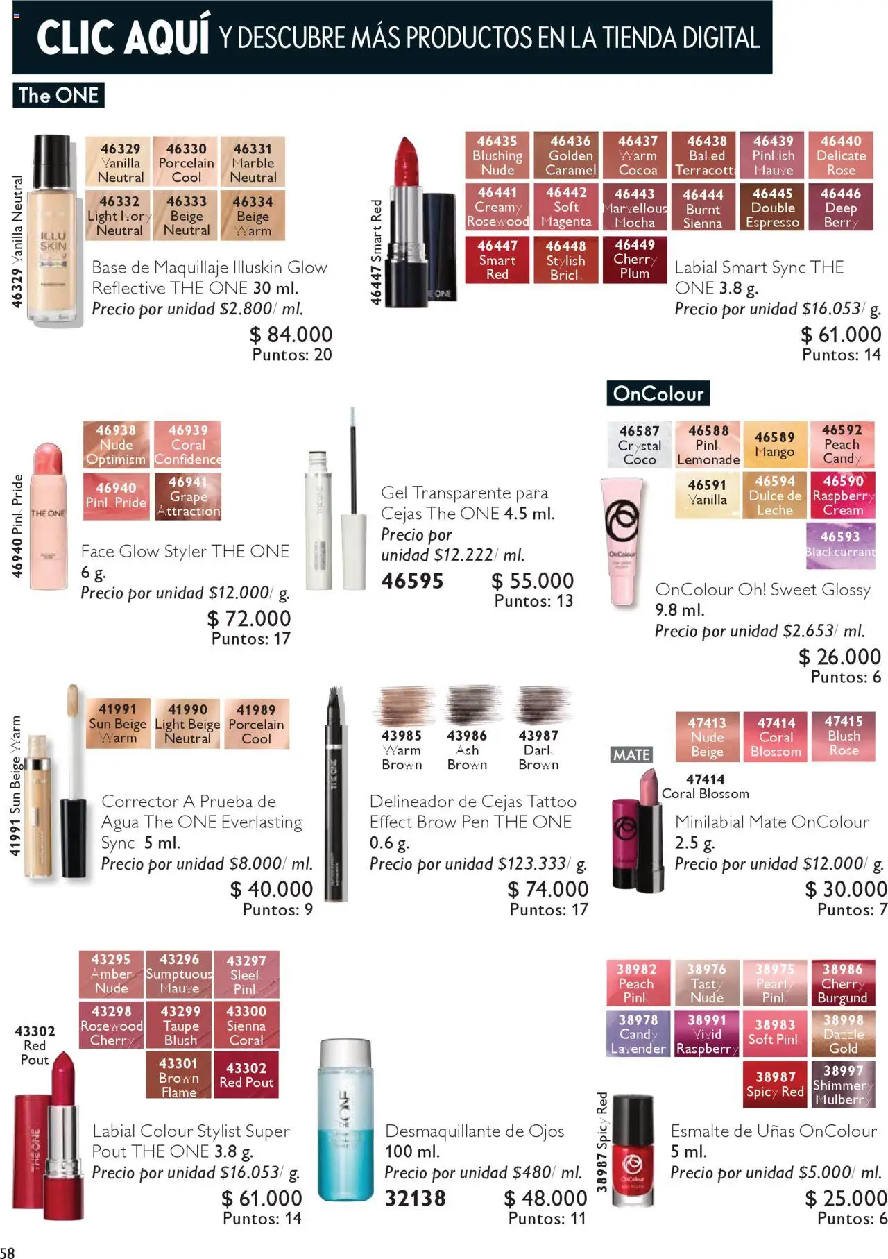 Oriflame revista - valida desde el 04.10.2025 | Página: 58 | Productos: Base de maquillaje, Delineador, Corrector, Leche