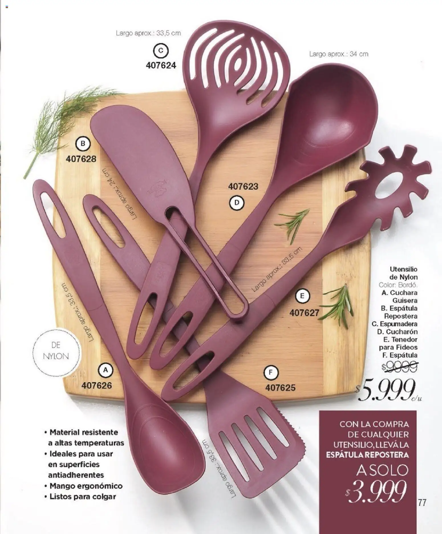 Violetta catálogo │ válido desde el 01.02.2026 | Página: 77 | Productos: Espatula, Cucharon, Espumadera, Fideos