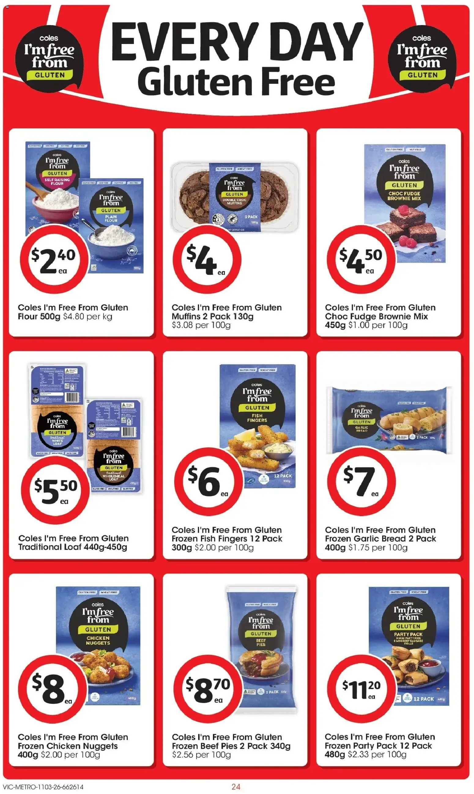 Coles catalogue - valid from 11.03.2026 | Page: 24 | Products: Bread, Chicken, Beef, Pies