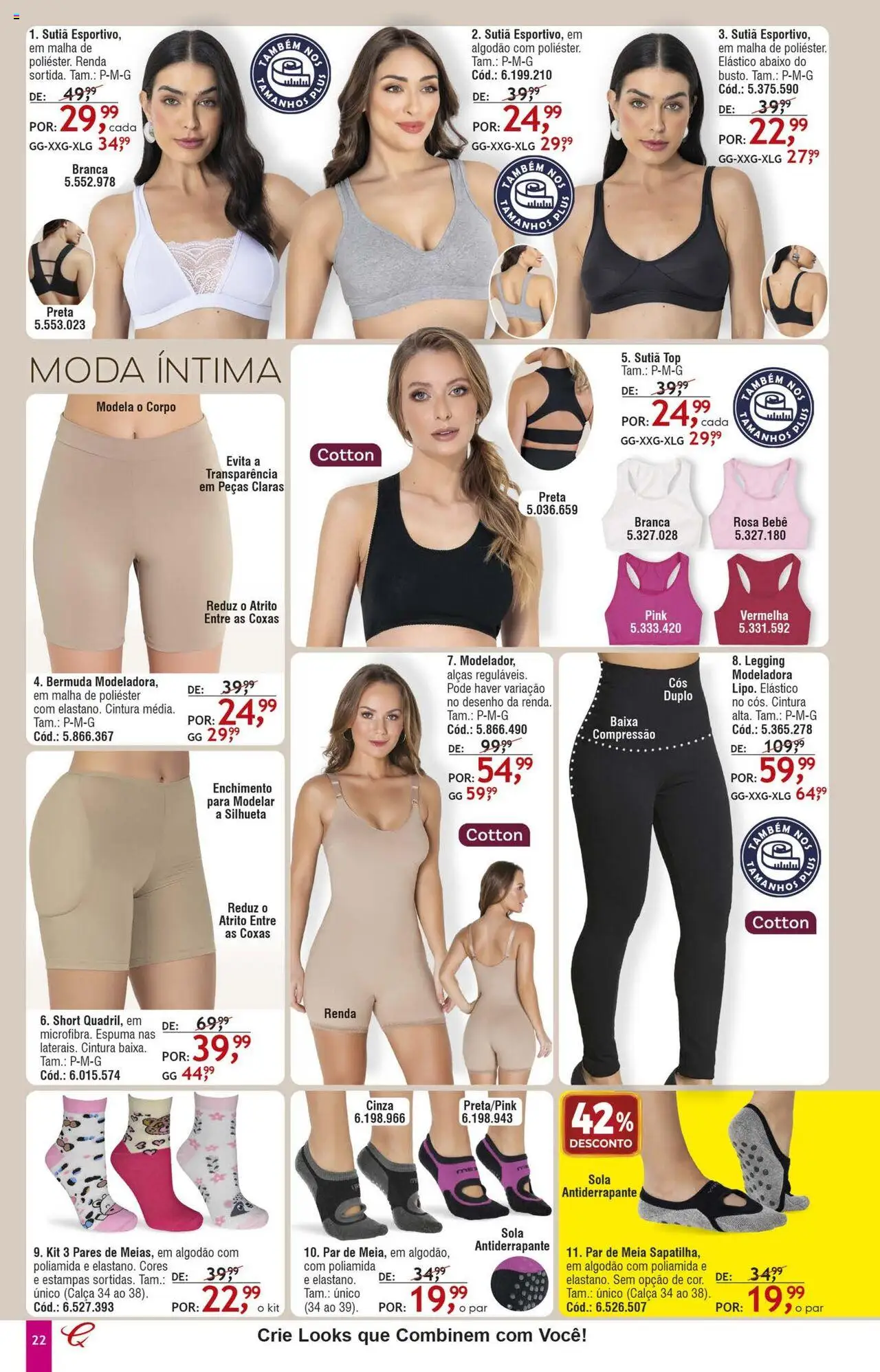 Quatro Estações Folheto - válido de 01.08.2025 | Página: 18 | Produtos: Calça, Sutiã, Algodão