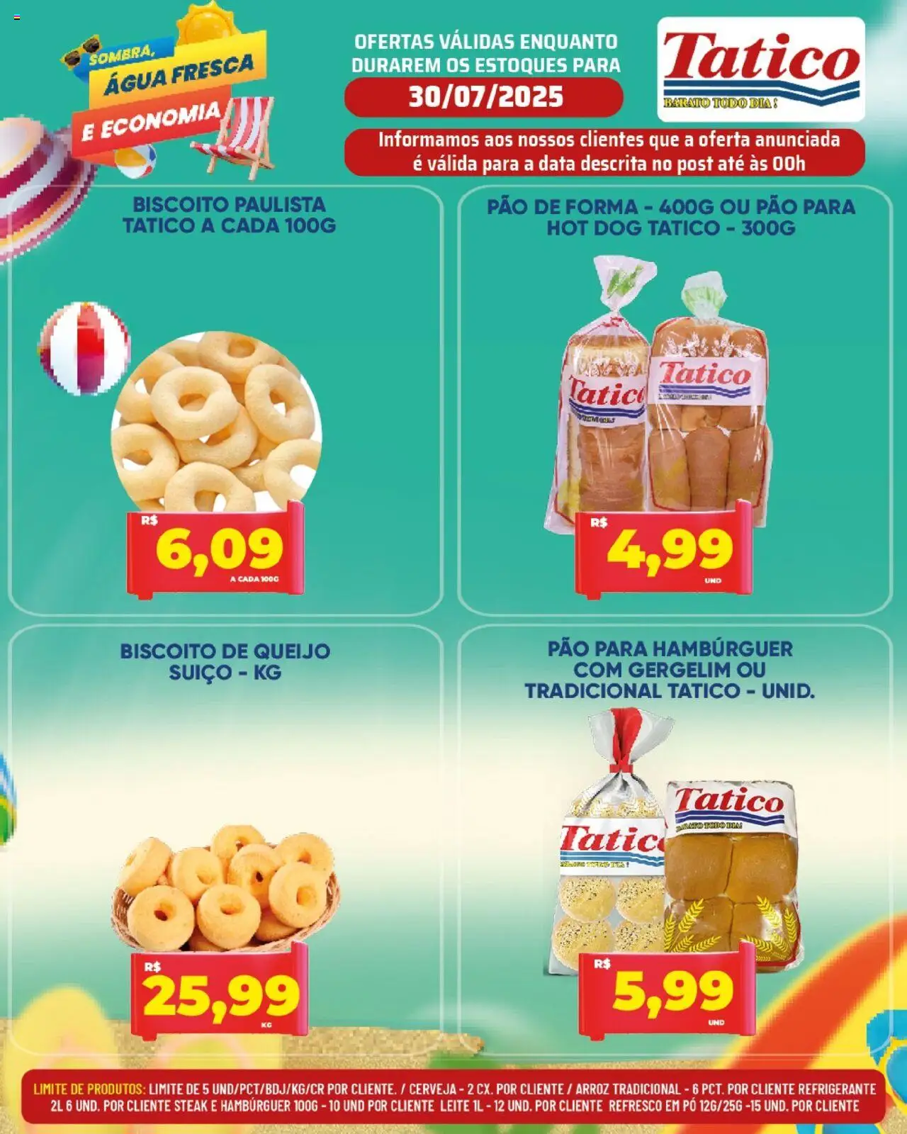 Tatico Folheto - válido de 30.07.2025 | Página: 10 | Produtos: Pó, Pão, Cerveja, Arroz